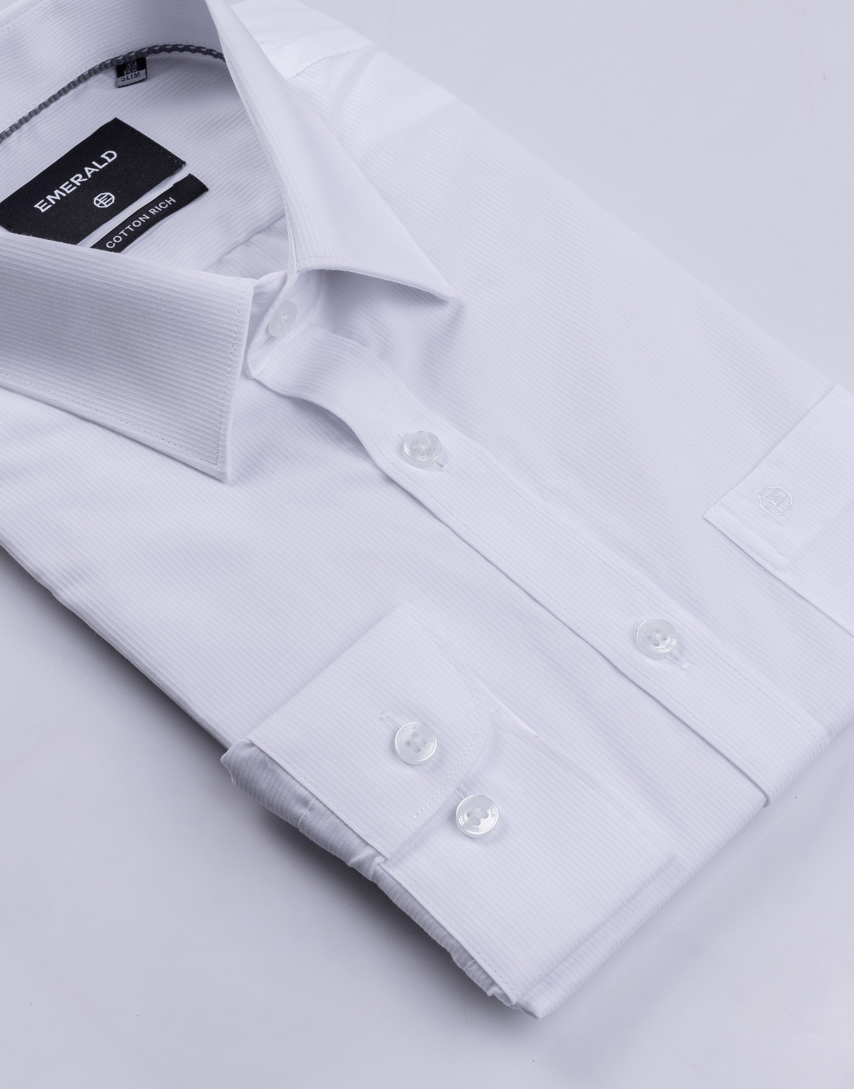 Emerald Corporate Dobby Slim Fit - Cloud Dancer