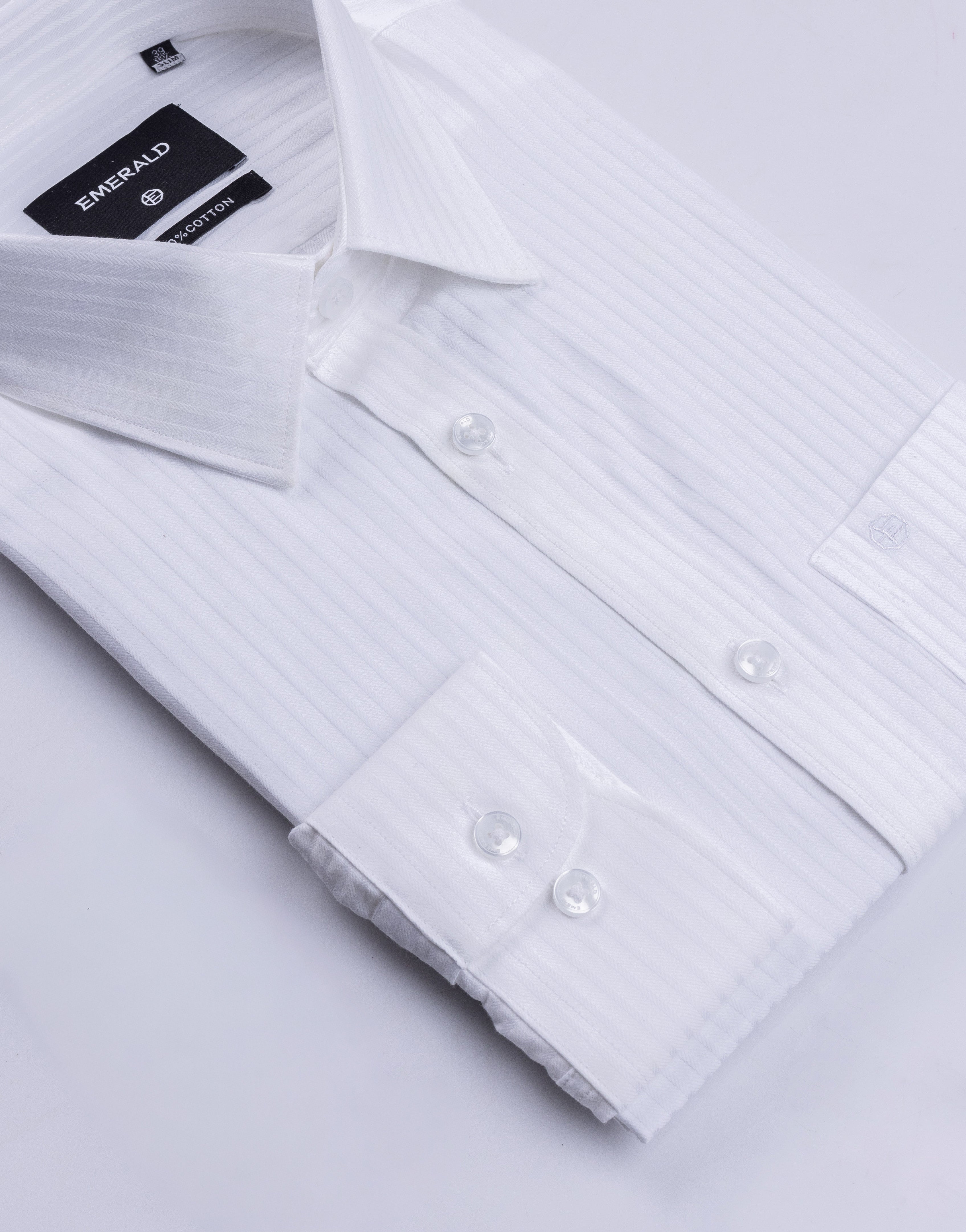 Emerald Formal Plain Slim Fit - White
