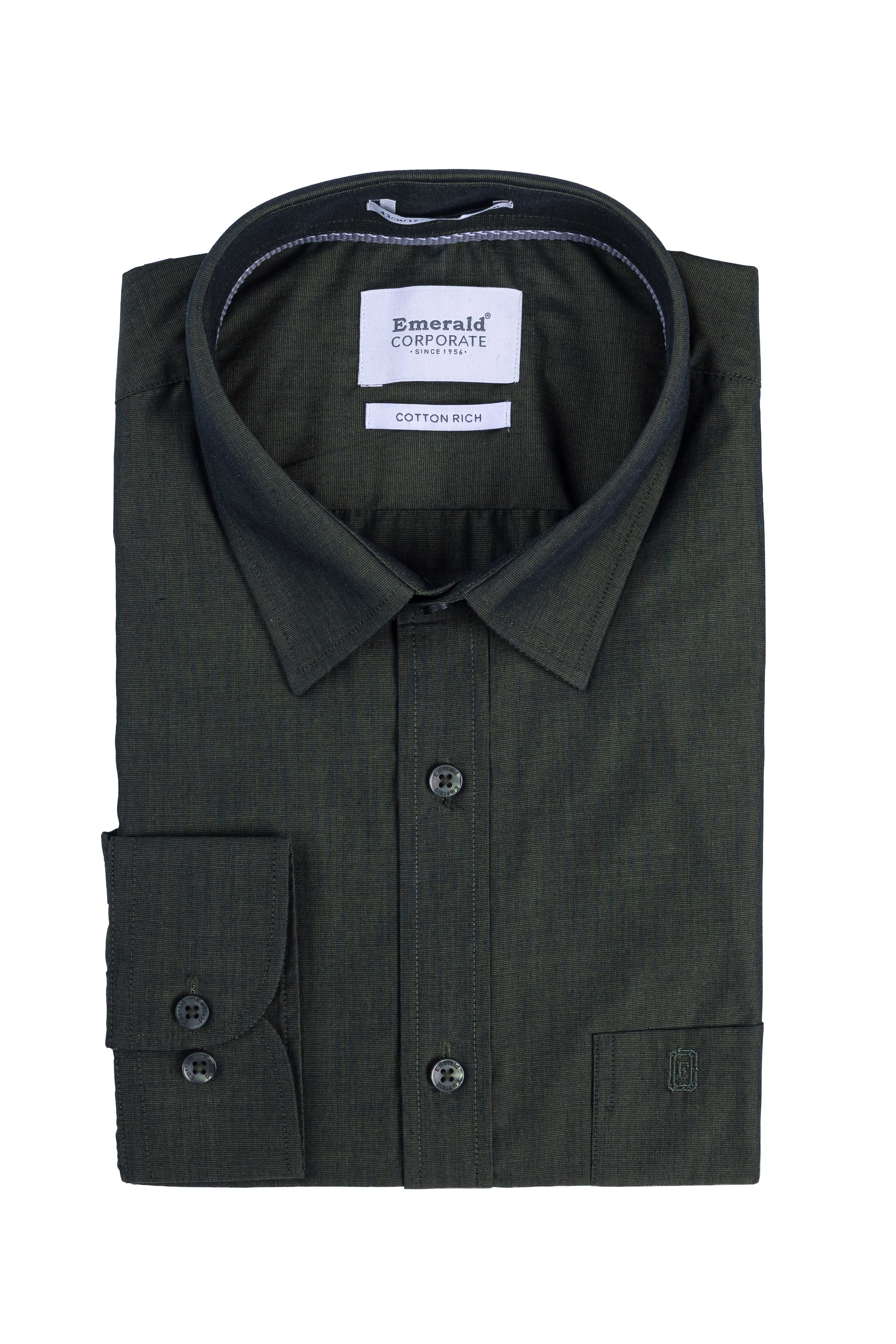 Emerald Corporate Fil A Fil Regular Fit - Posy Green