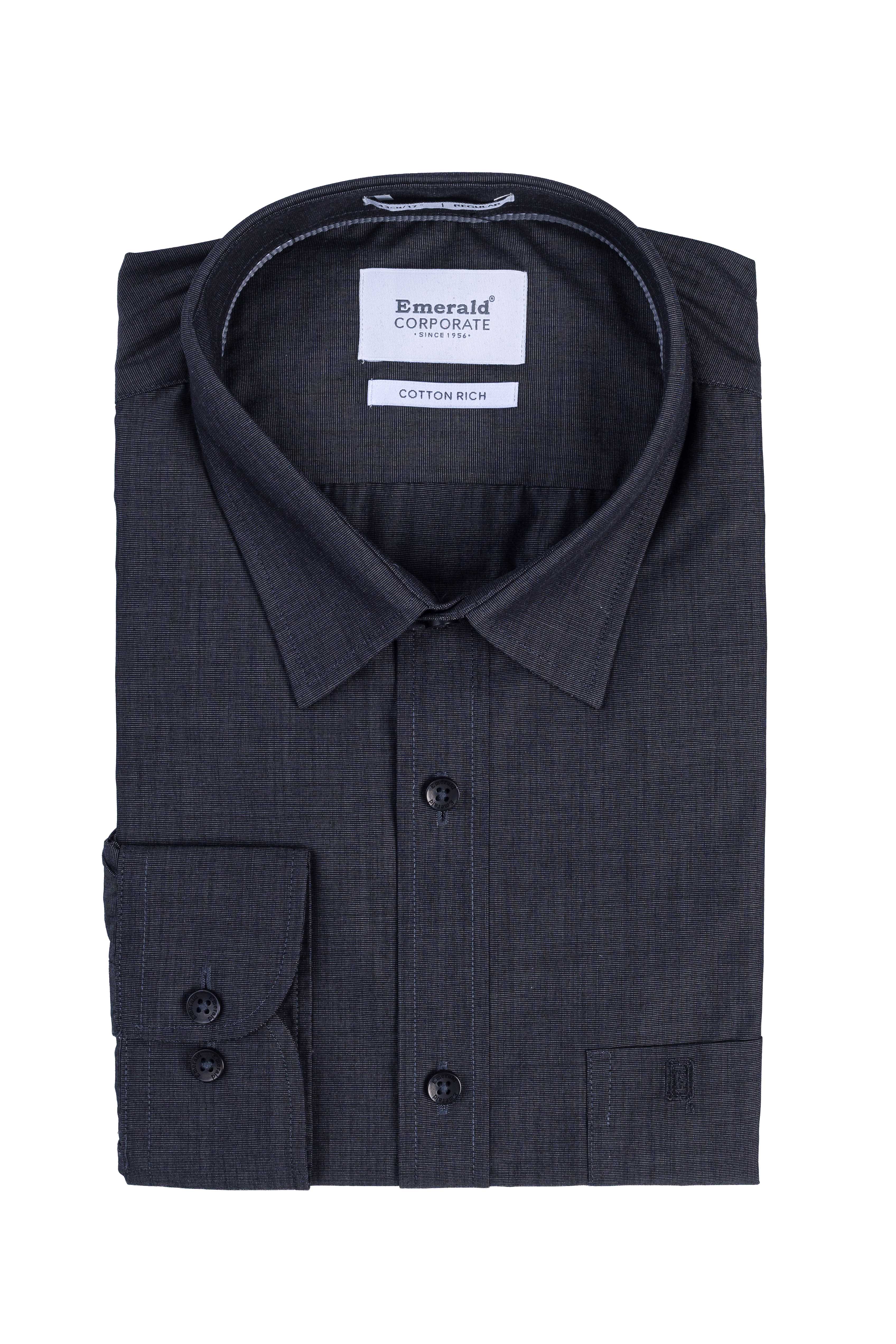 Emerald Corporate Fil A Fil Regular Fit - Black