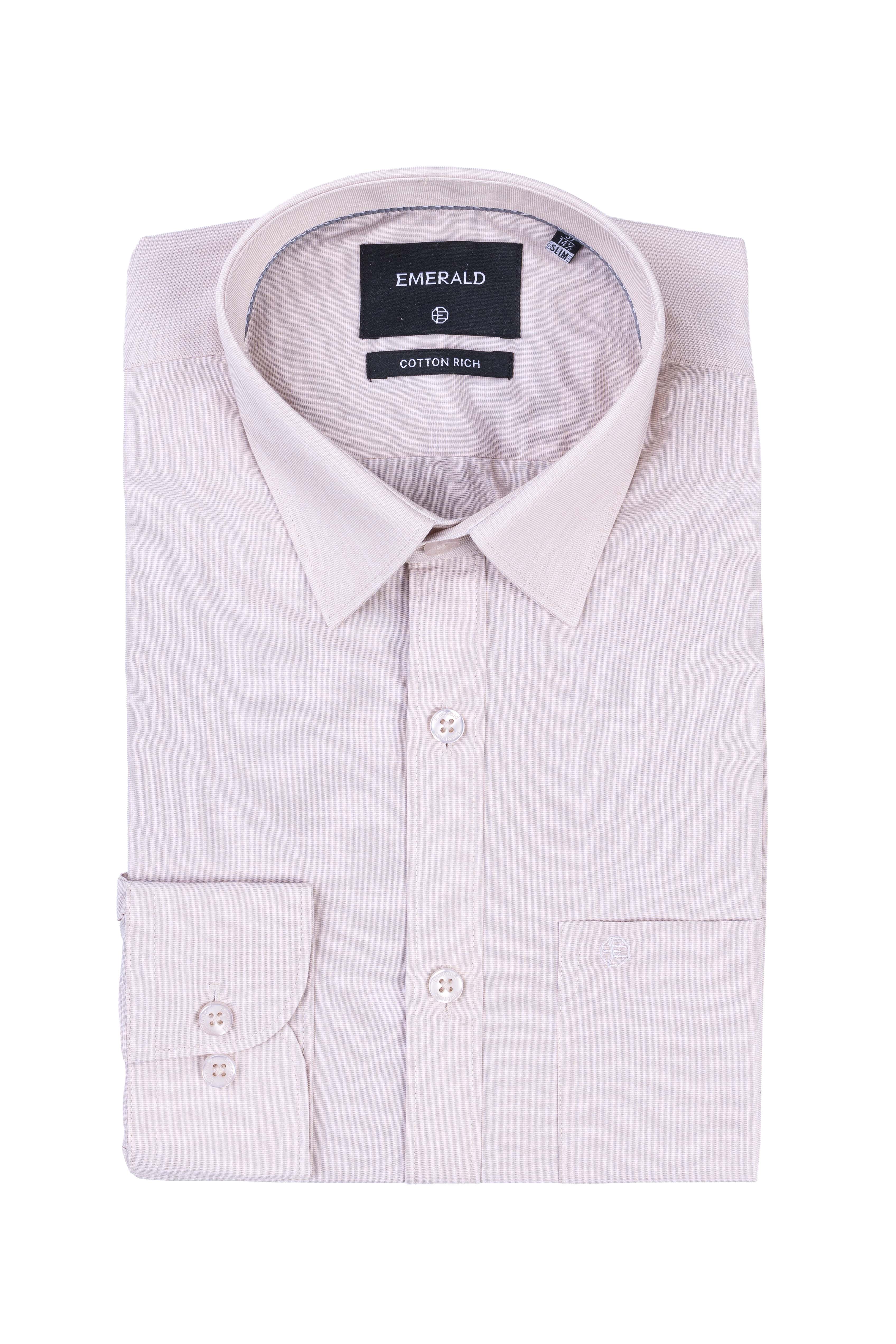 Emerald Corporate Fil A Fil Slim Fit - Vanilla