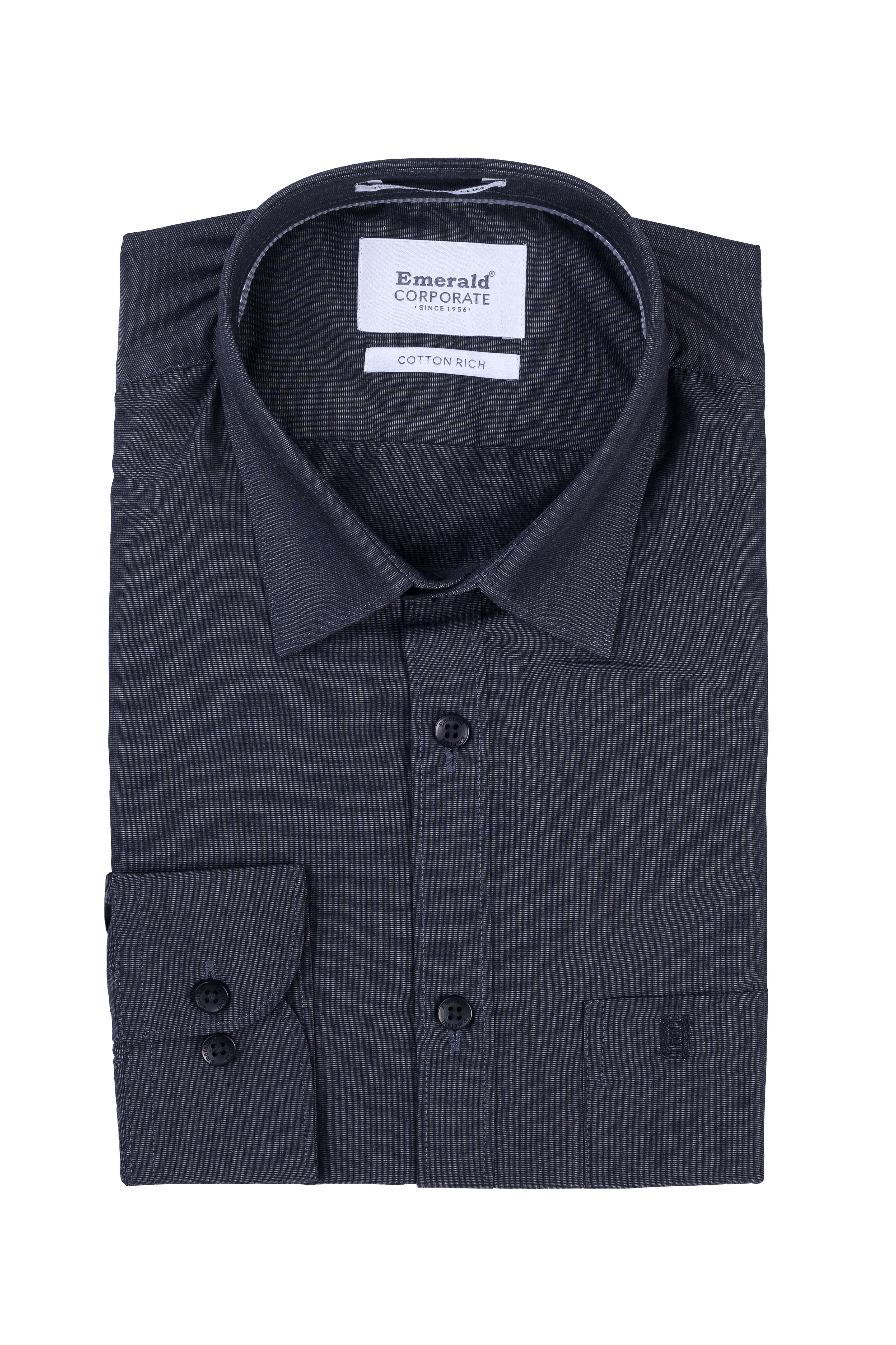 Emerald Corporate Fil A Fil Slim Fit - Black