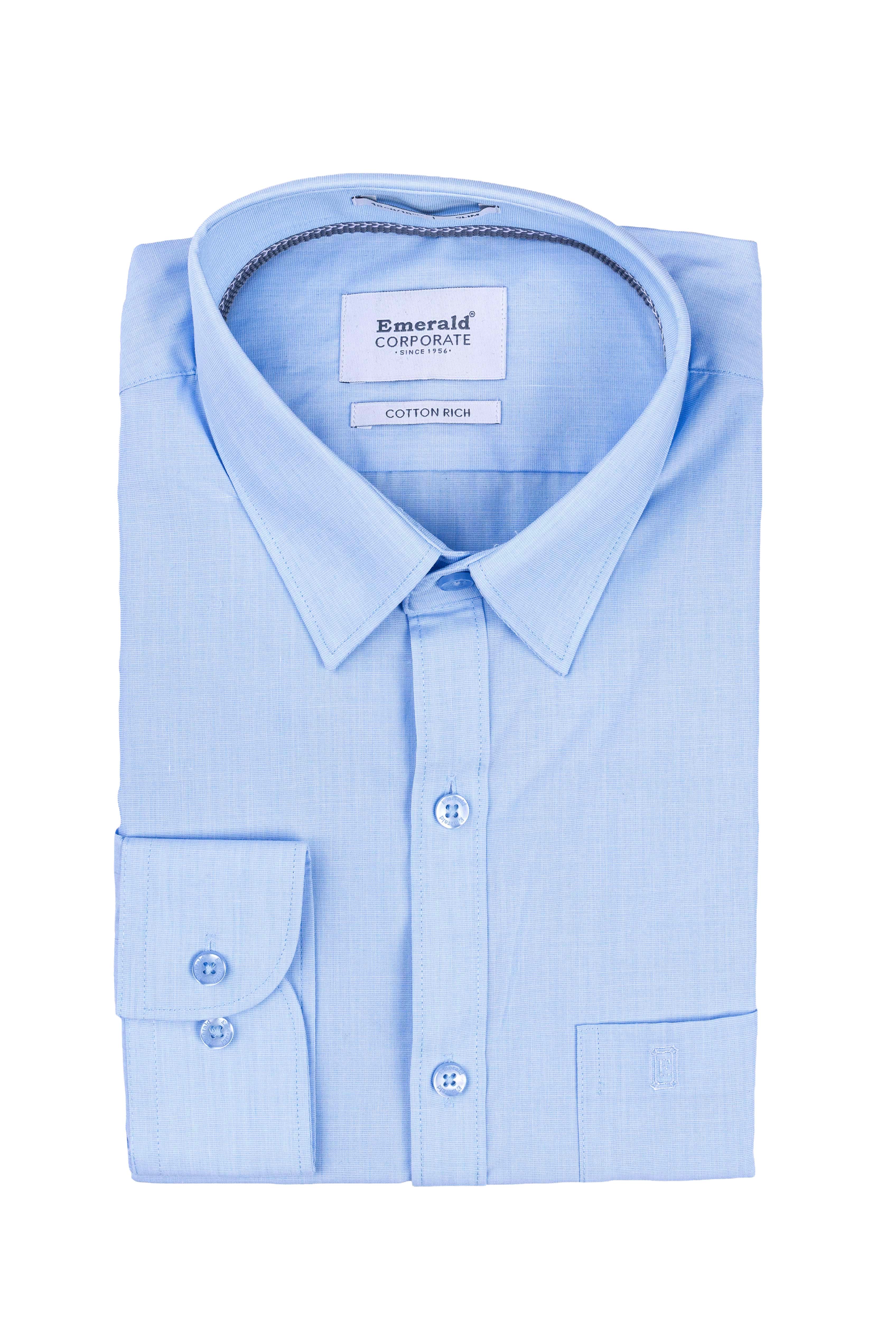 Emerald Corporate Fil A Fil Slim Fit - Baby Blue