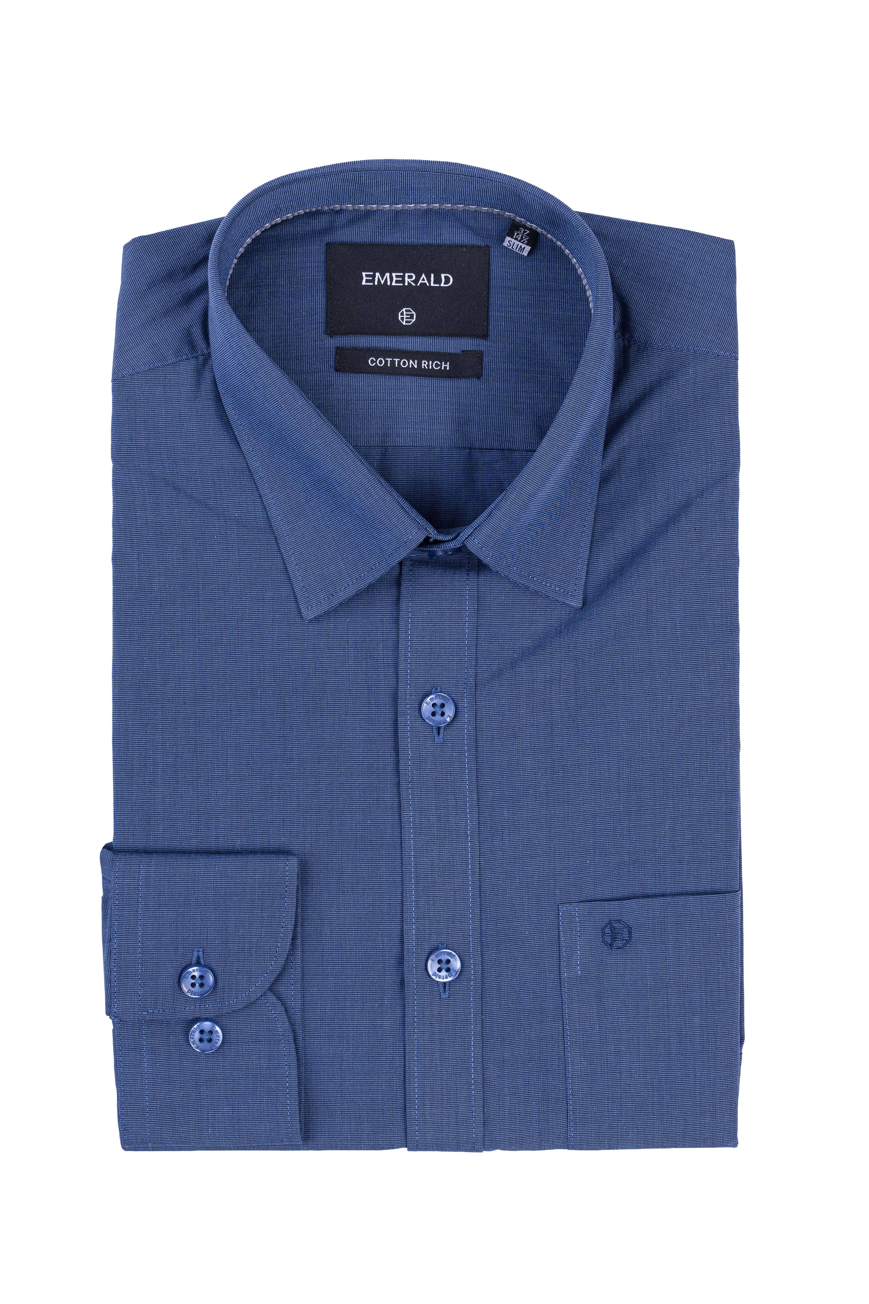Emerald Corporate Fil A Fil Slim Fit - China Blue