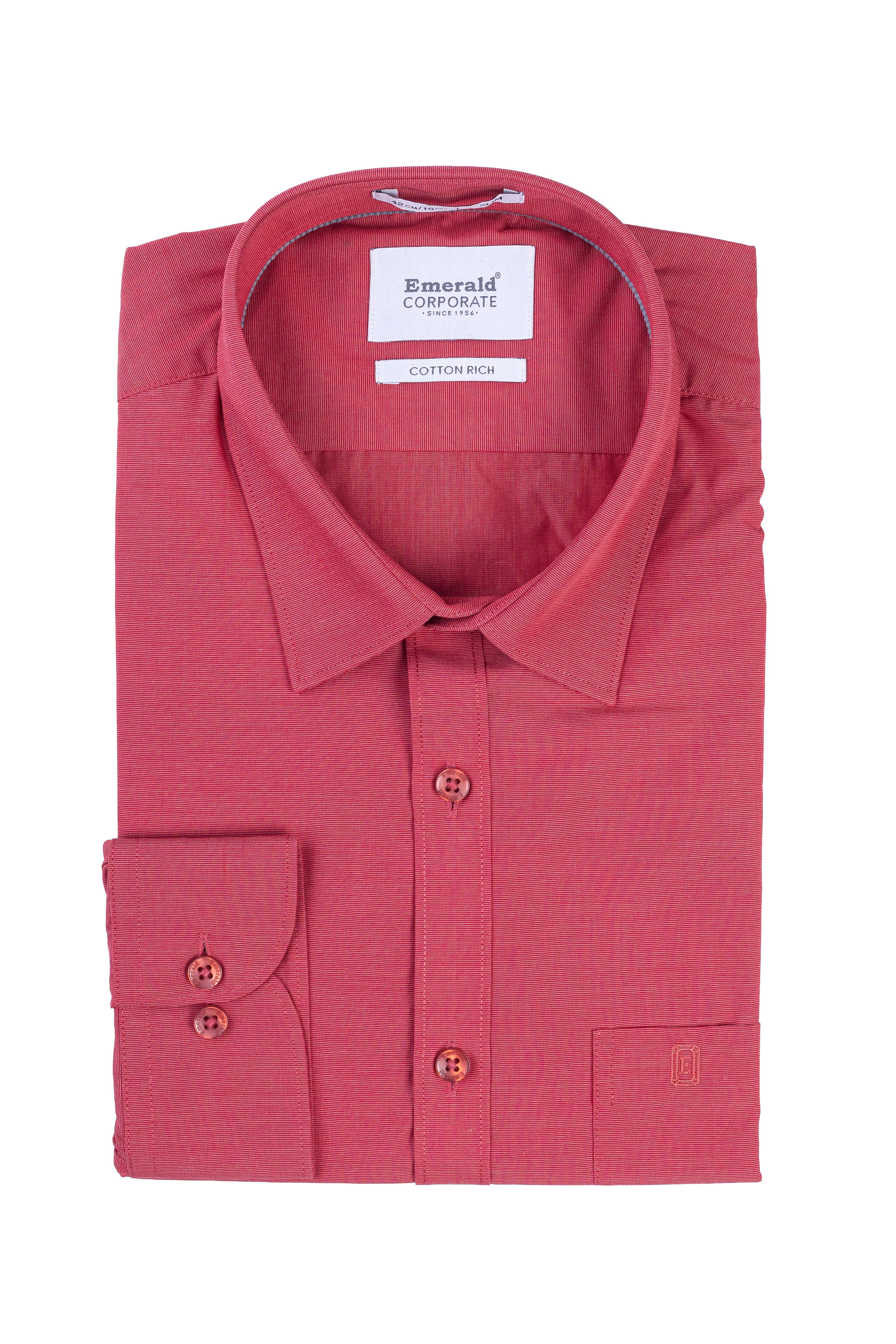 Emerald Corporate Fil A Fil Slim Fit - Claret Red