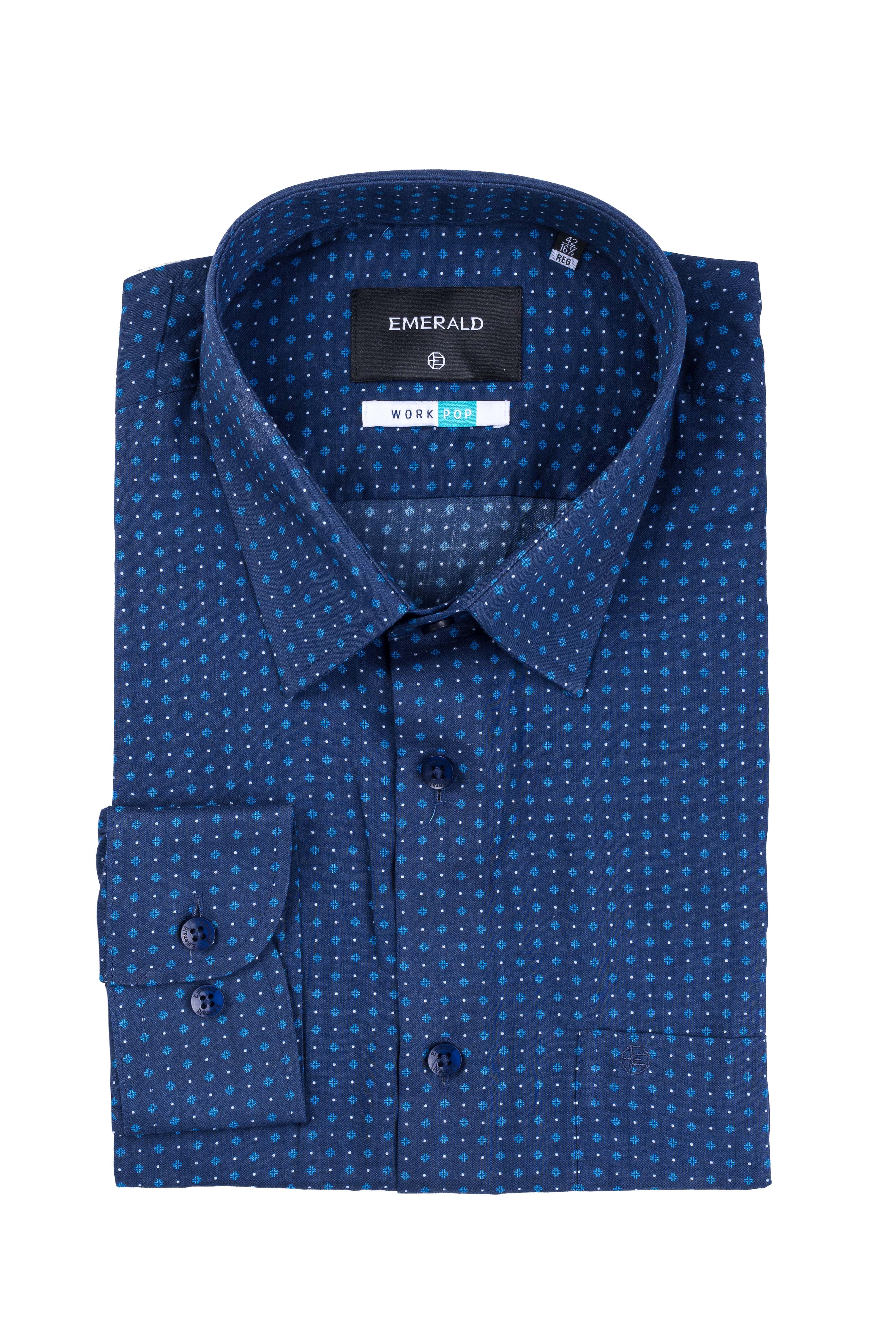 Emerald Formal Printed Regular Fit - Orion Blue
