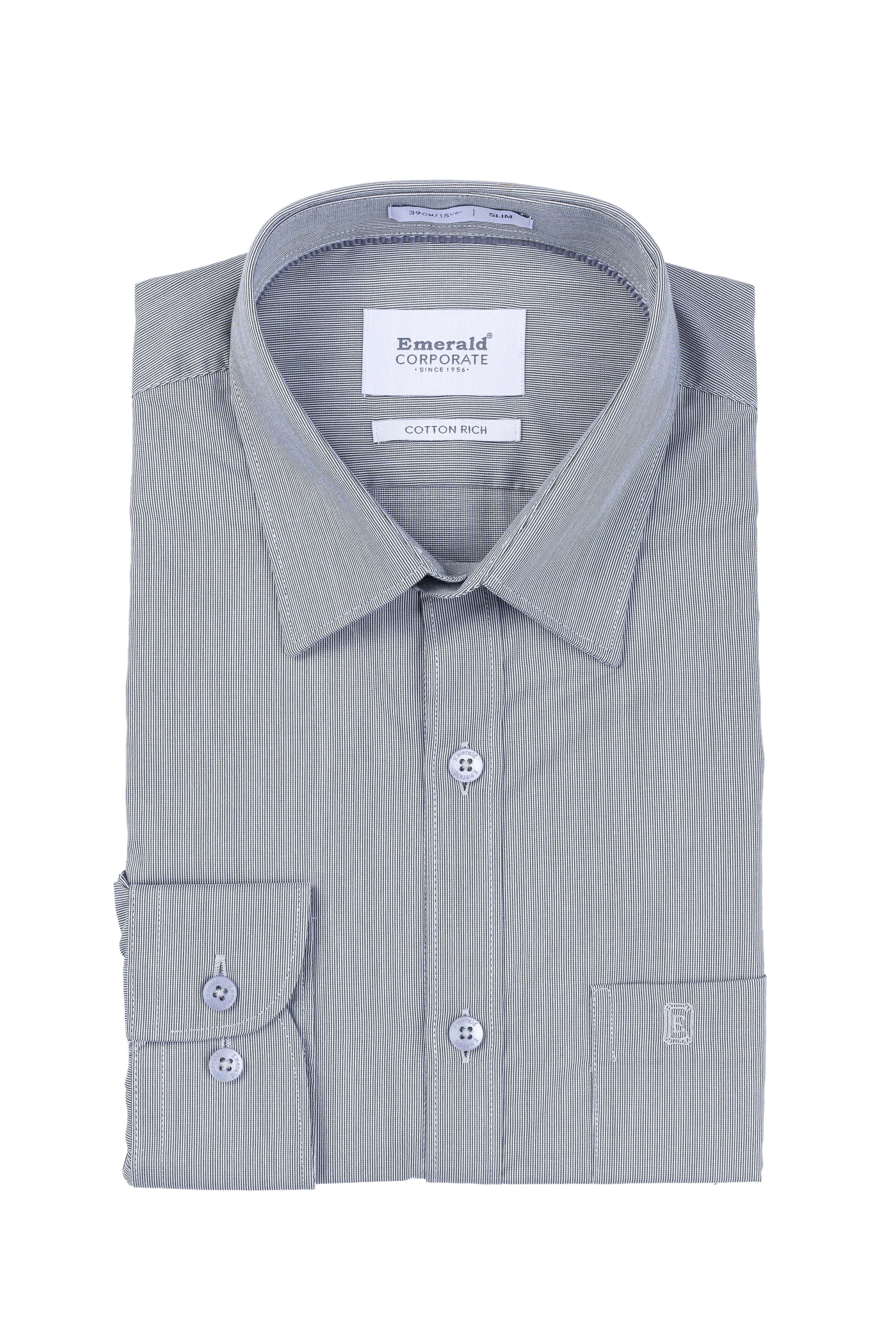 Emerald Corporate Pique Dobby Slim Fit - Pineneedle