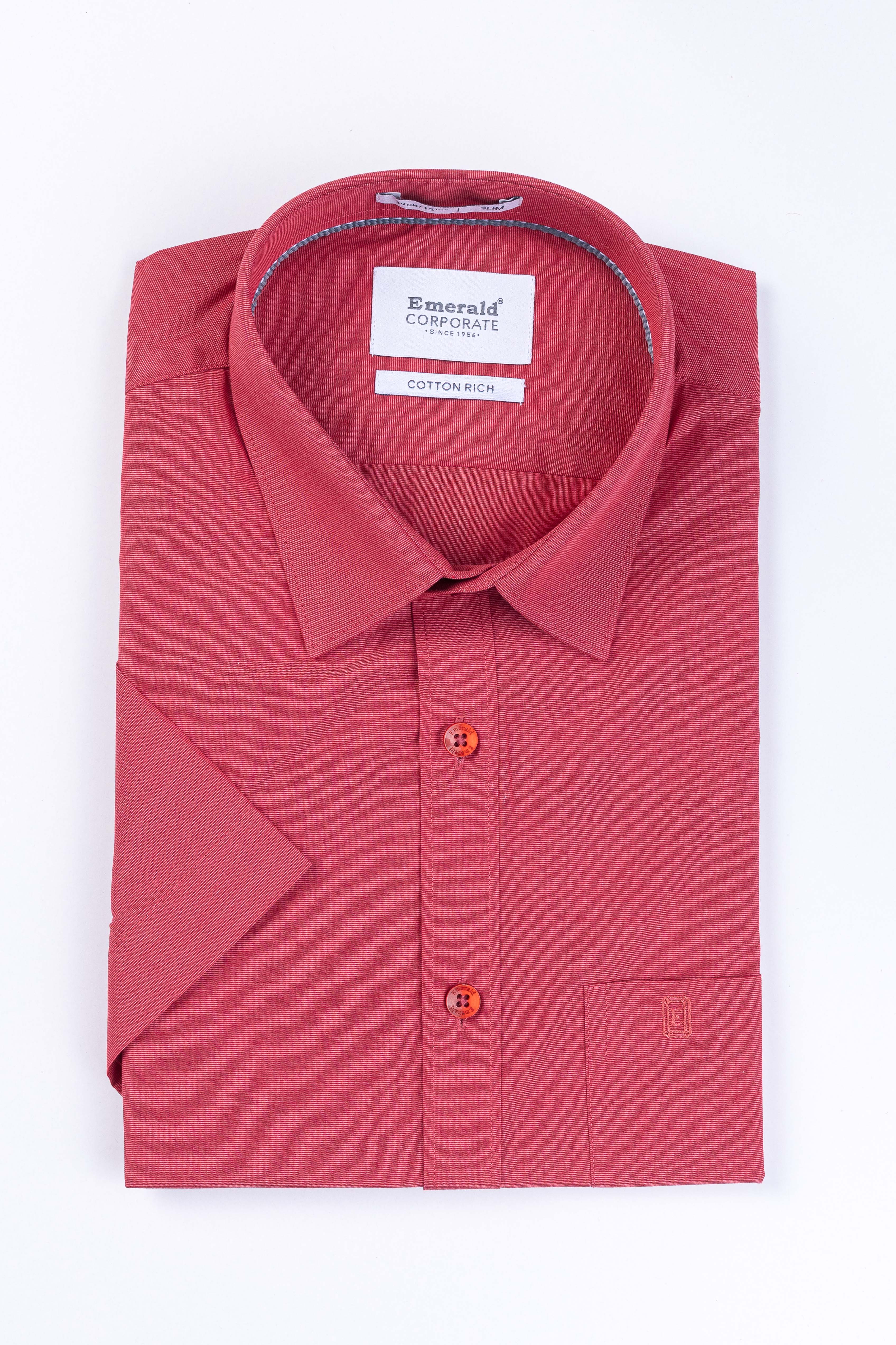 Emerald Corporate Fil A Fil Slim Fit - Claret Red