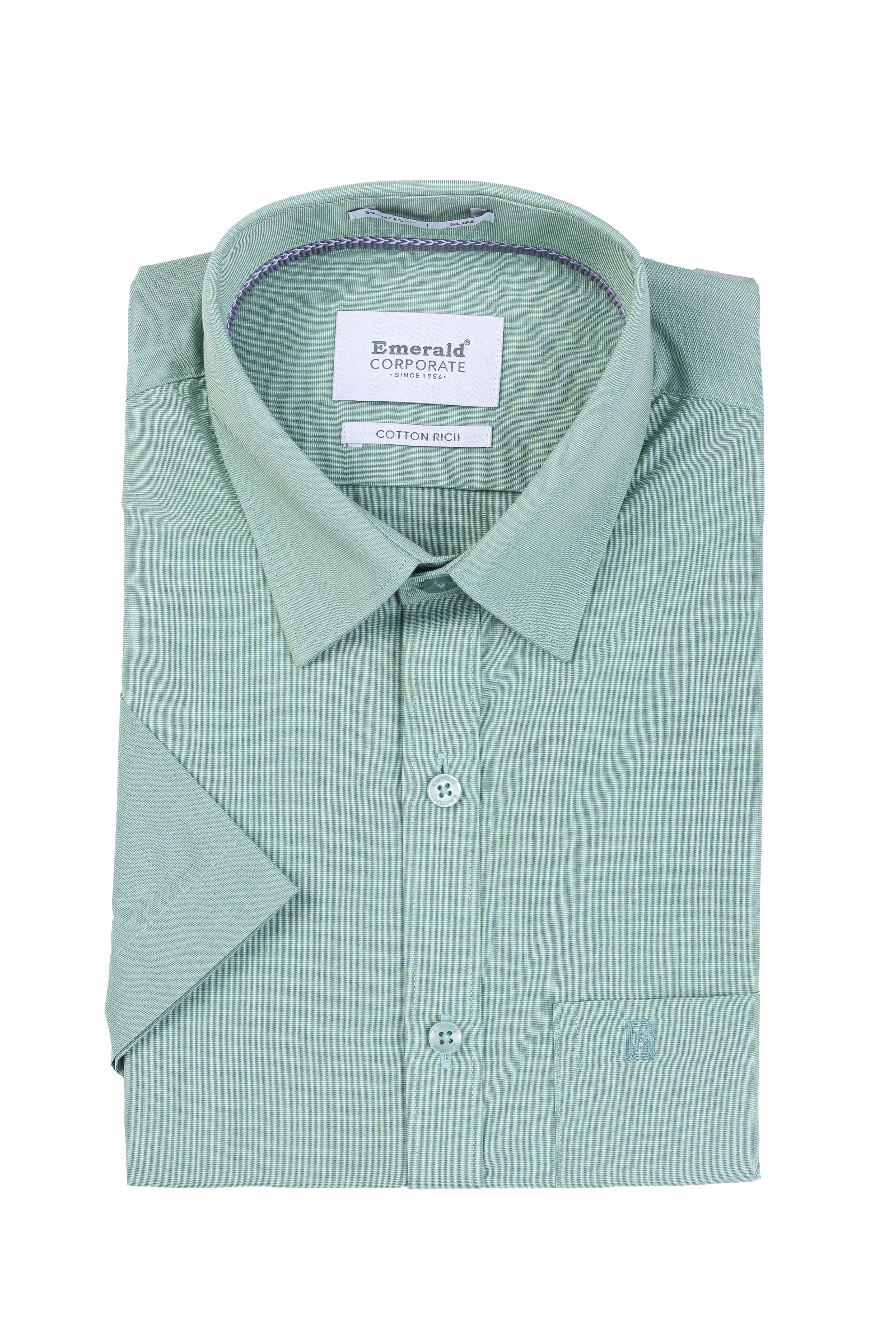 Emerald Corporate Fil A Fil Slim Fit - Jade Green