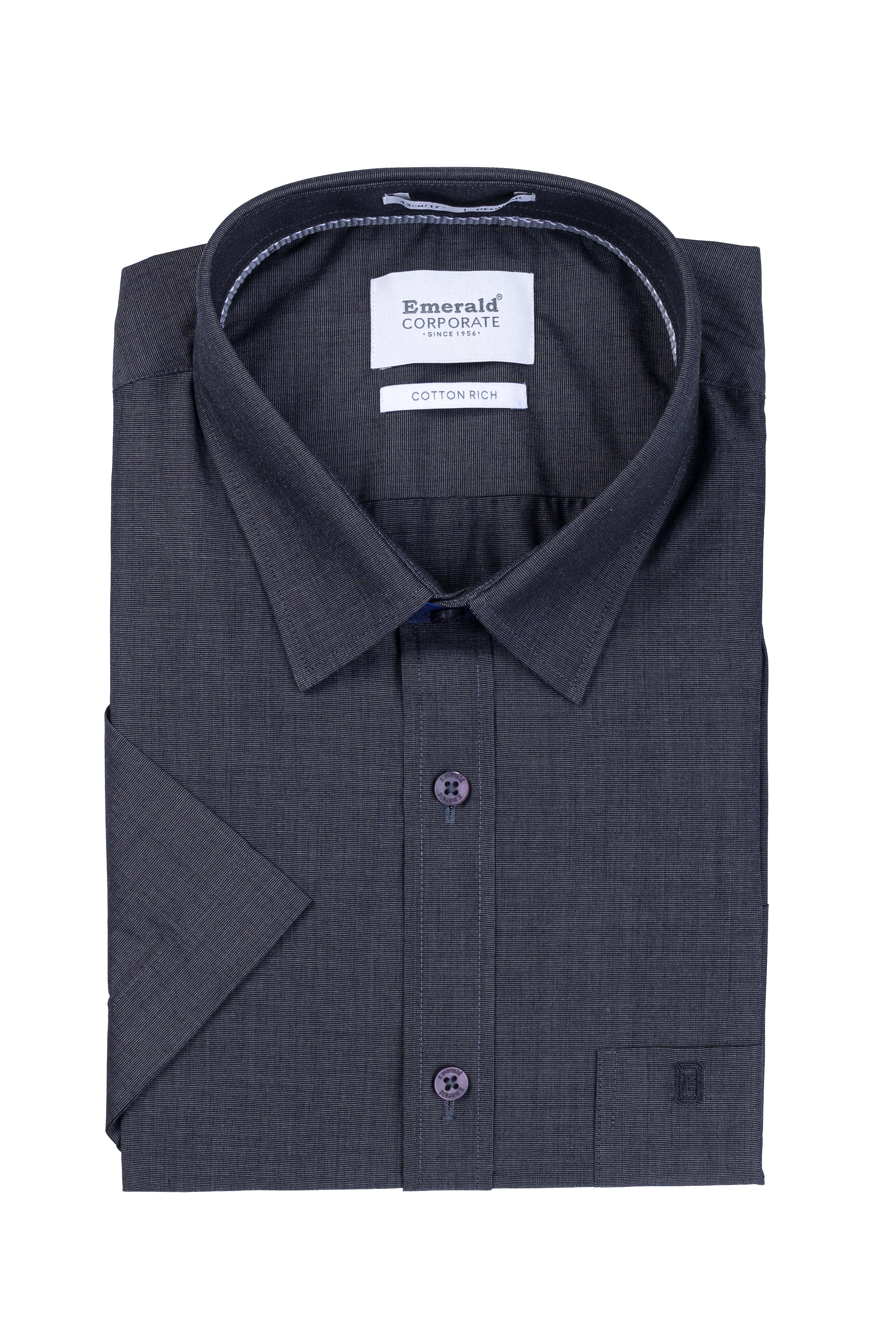 Emerald Corporate Fil A Fil Regular Fit - Black