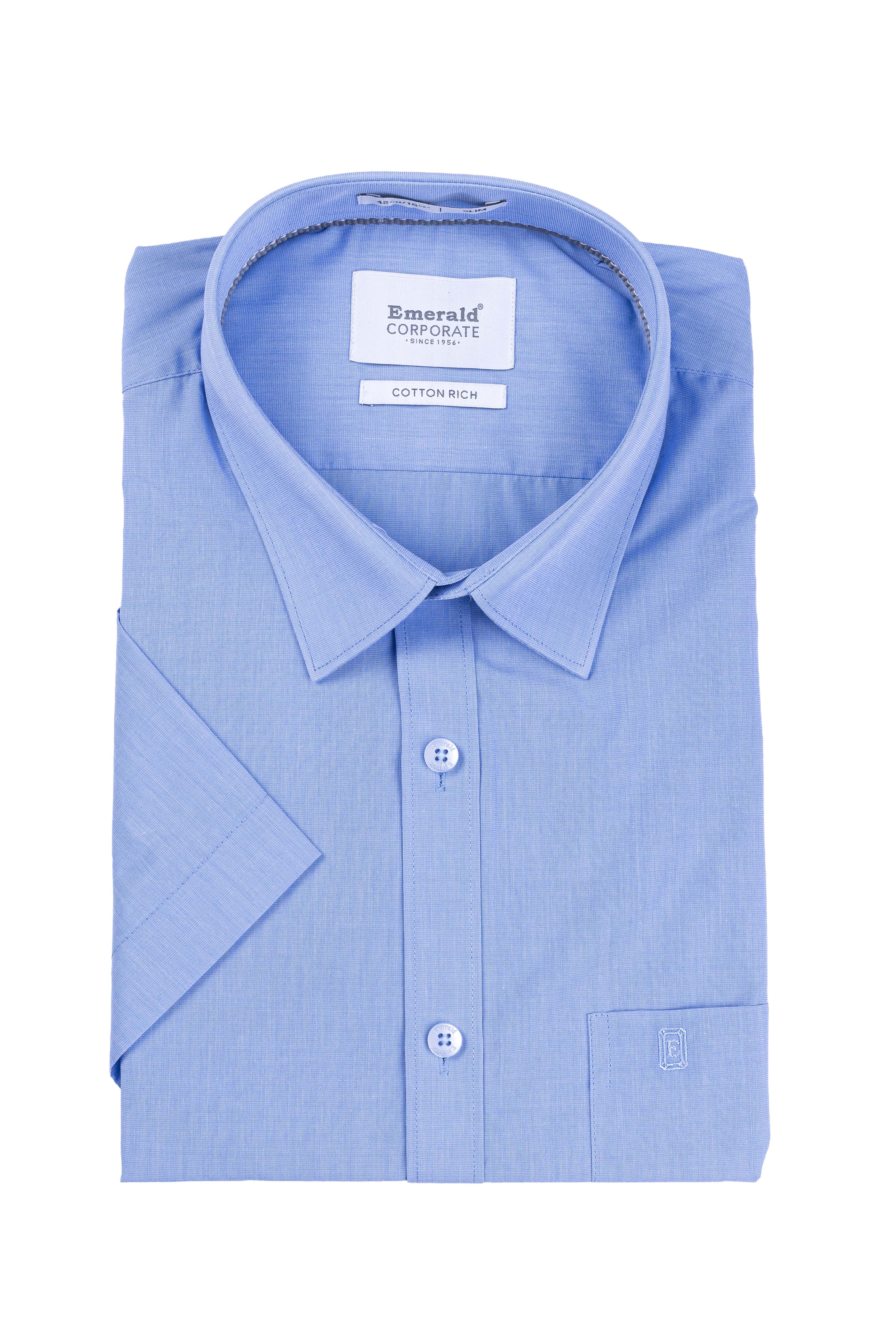 Emerald Corporate Fil A Fil Slim Fit - Vista Blue