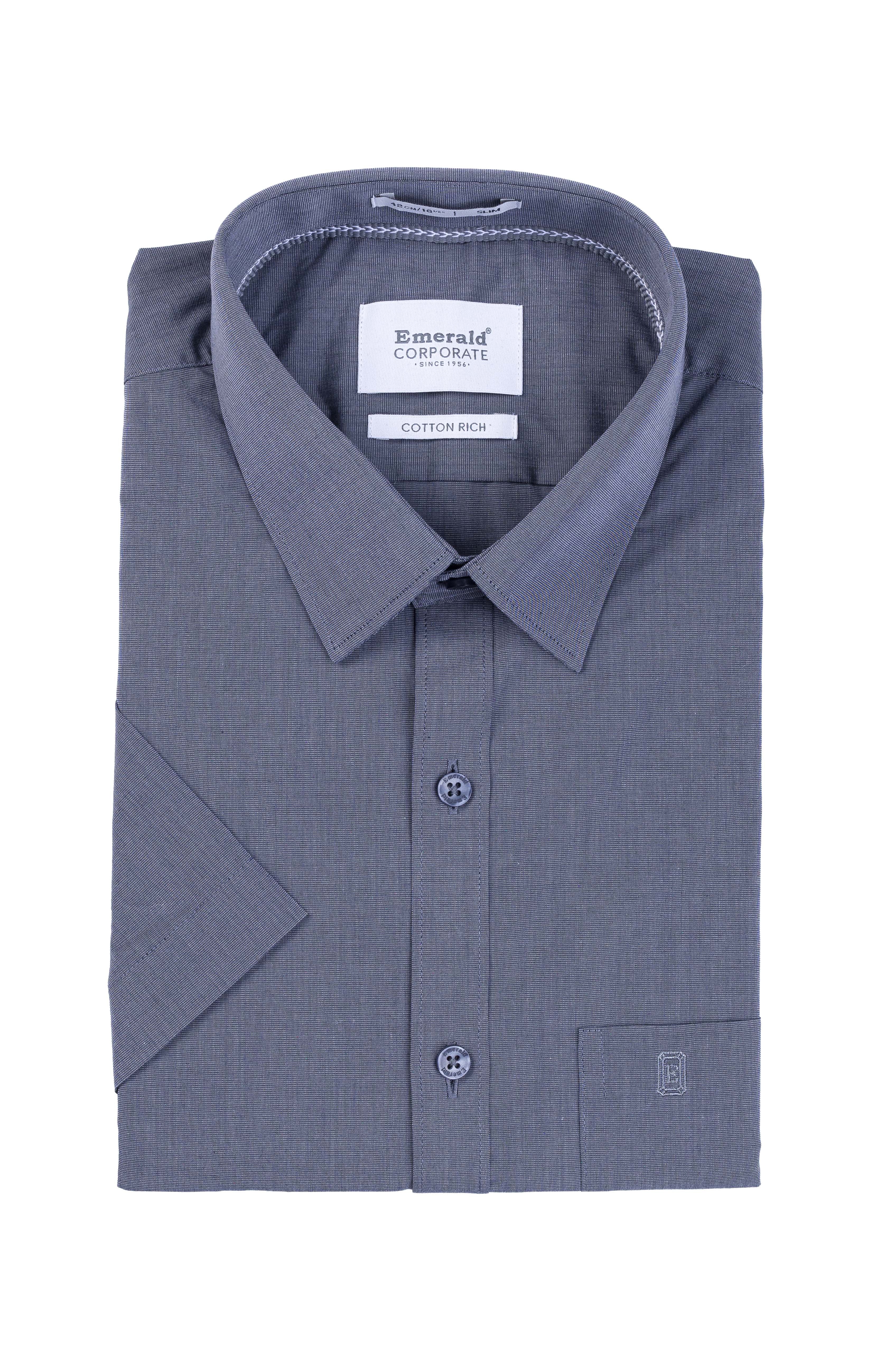 Emerald Corporate Fil A Fil Slim Fit - Charcoal