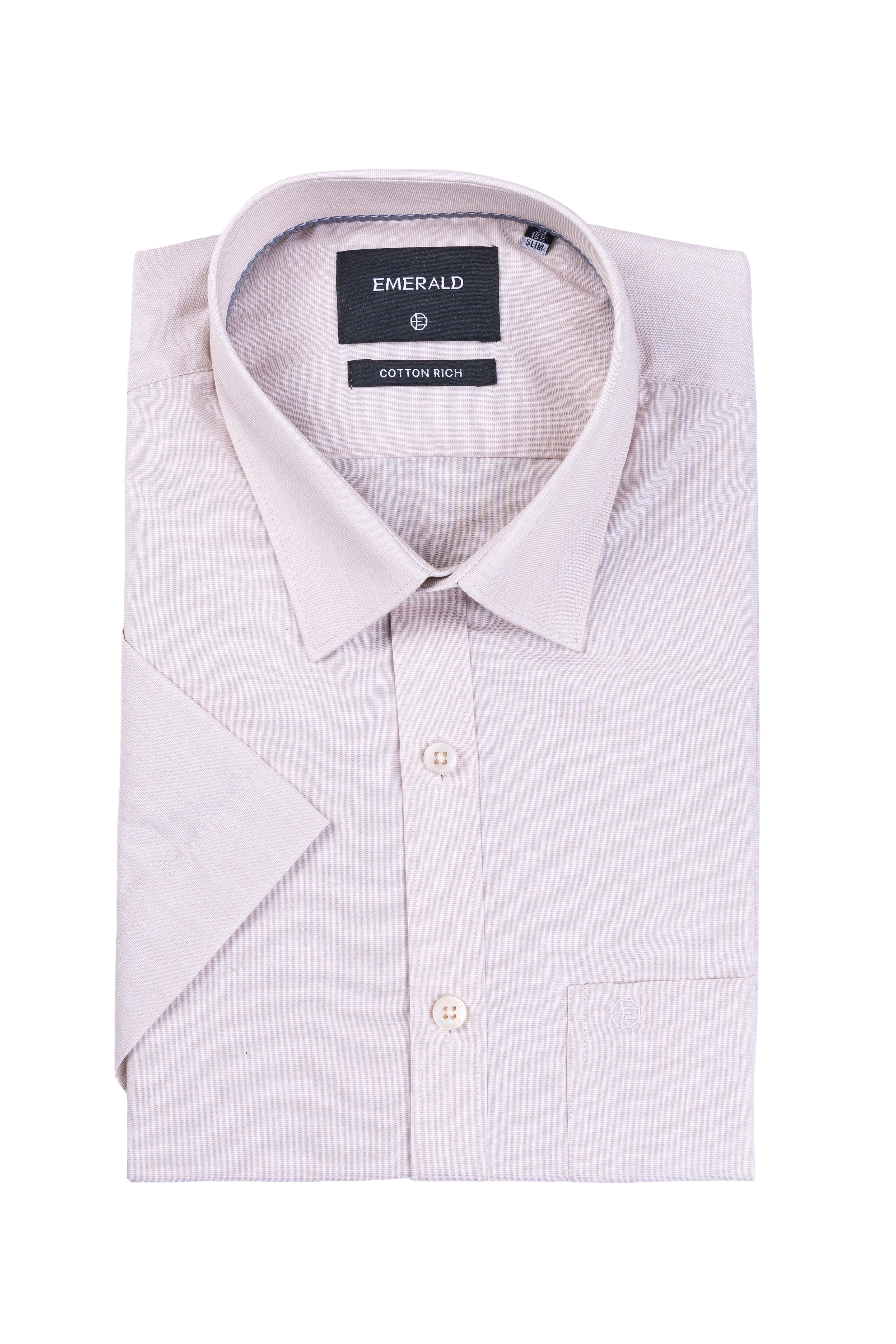 Emerald Corporate Fil A Fil Slim Fit - Vanilla