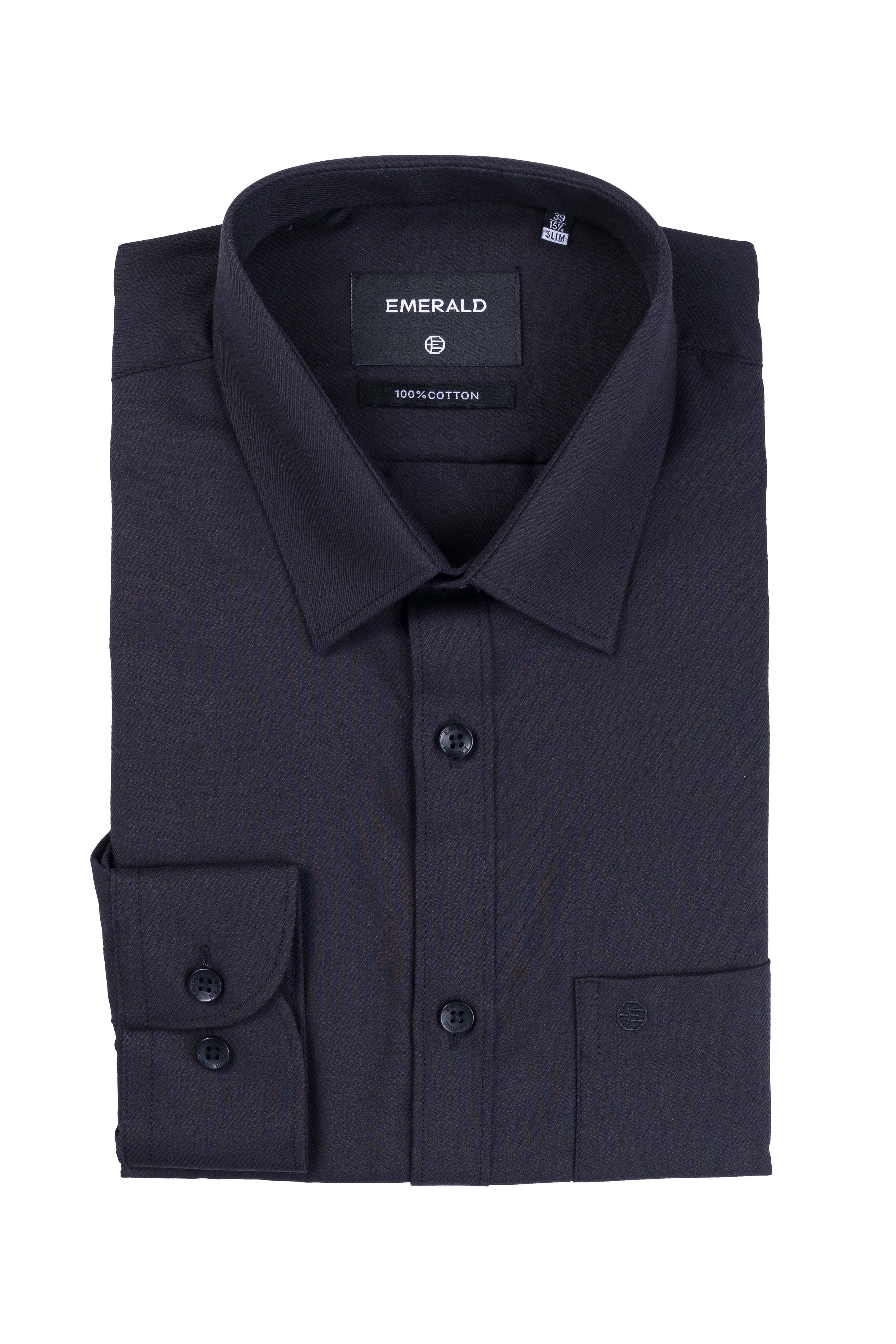 Emerald Formal Dark Plain Slim Fit - Black Inck