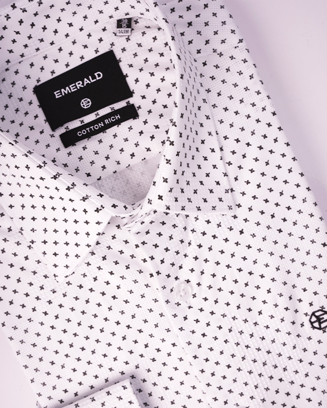 Emerald Formal Printed Slim Fit - Black Inck