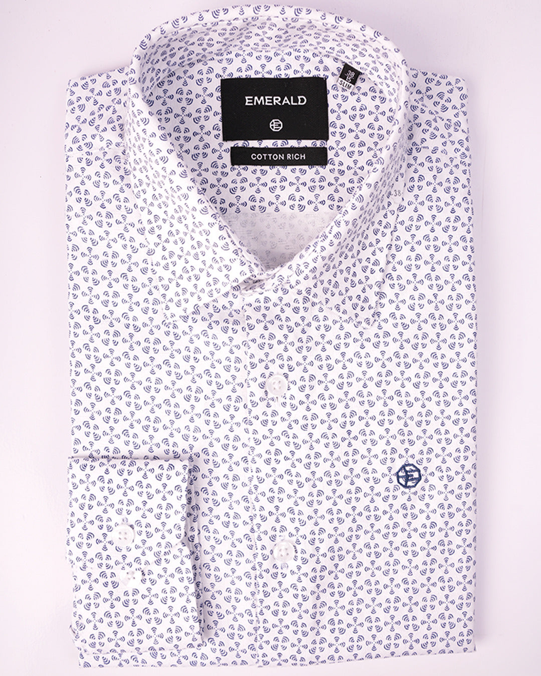 Emerald Formal Printed Slim Fit - Navy