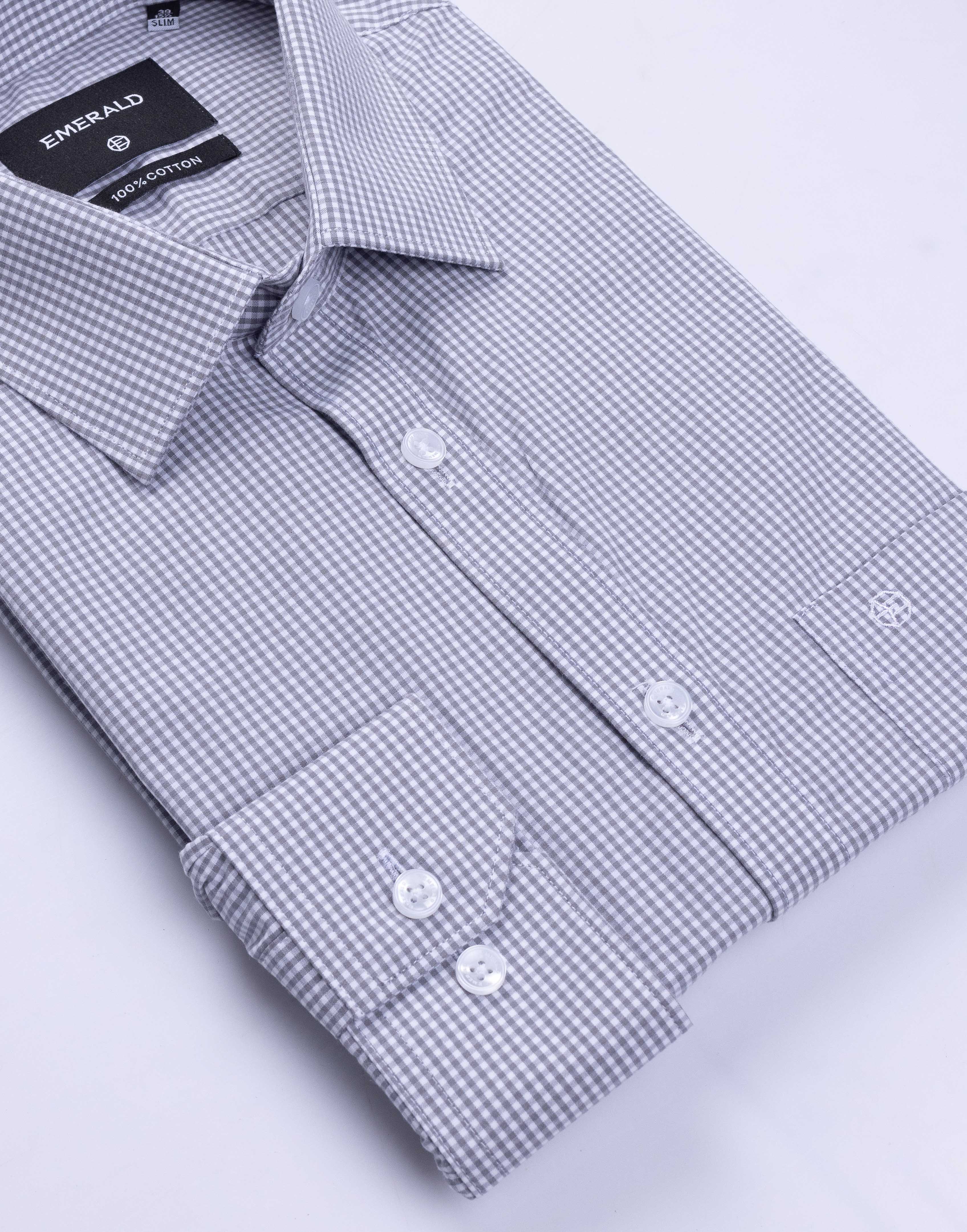 Emerald Formal Micro Checks Slim Fit - Cloud Burst