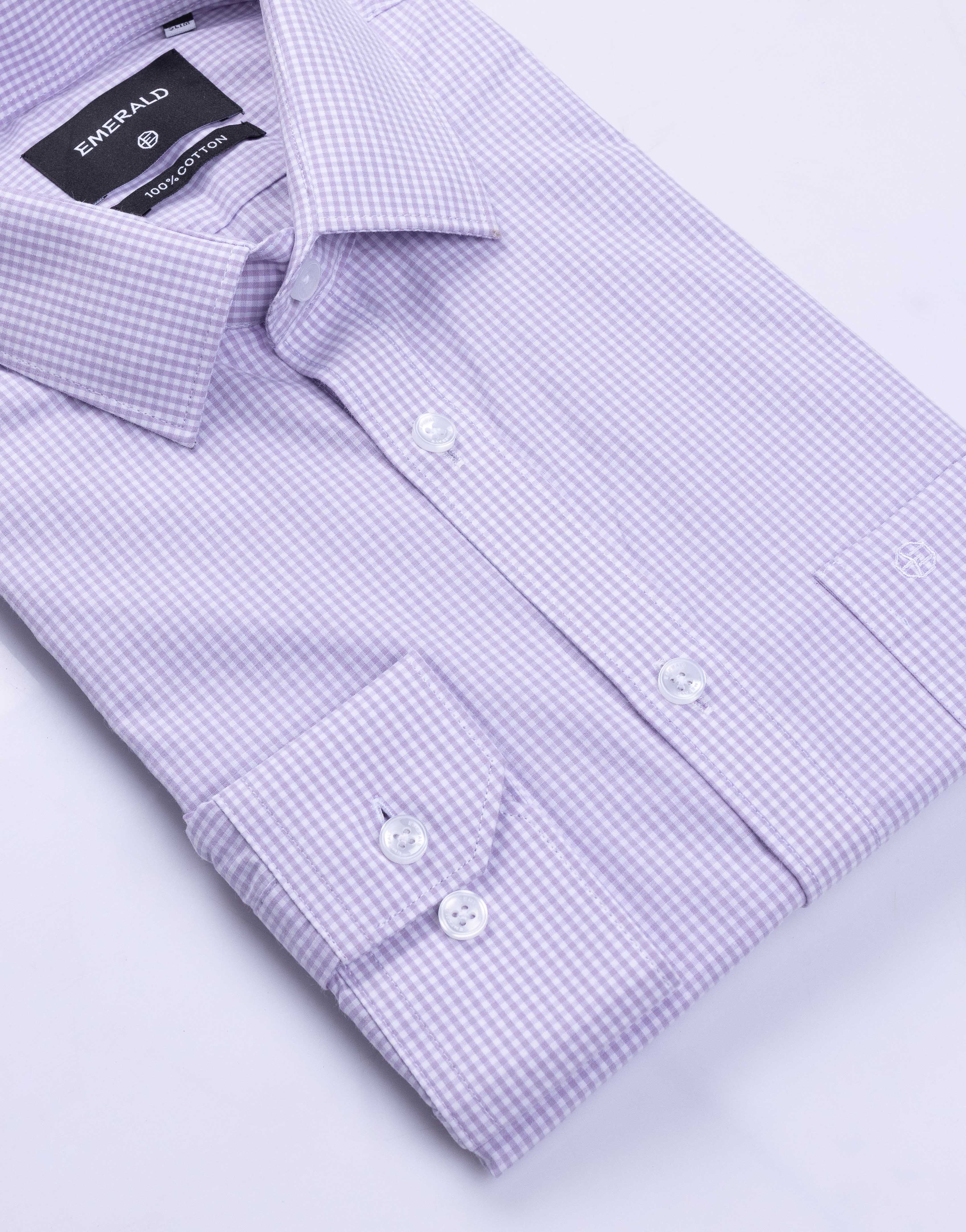 Emerald Formal Micro Checks Slim Fit - Purple Majesty