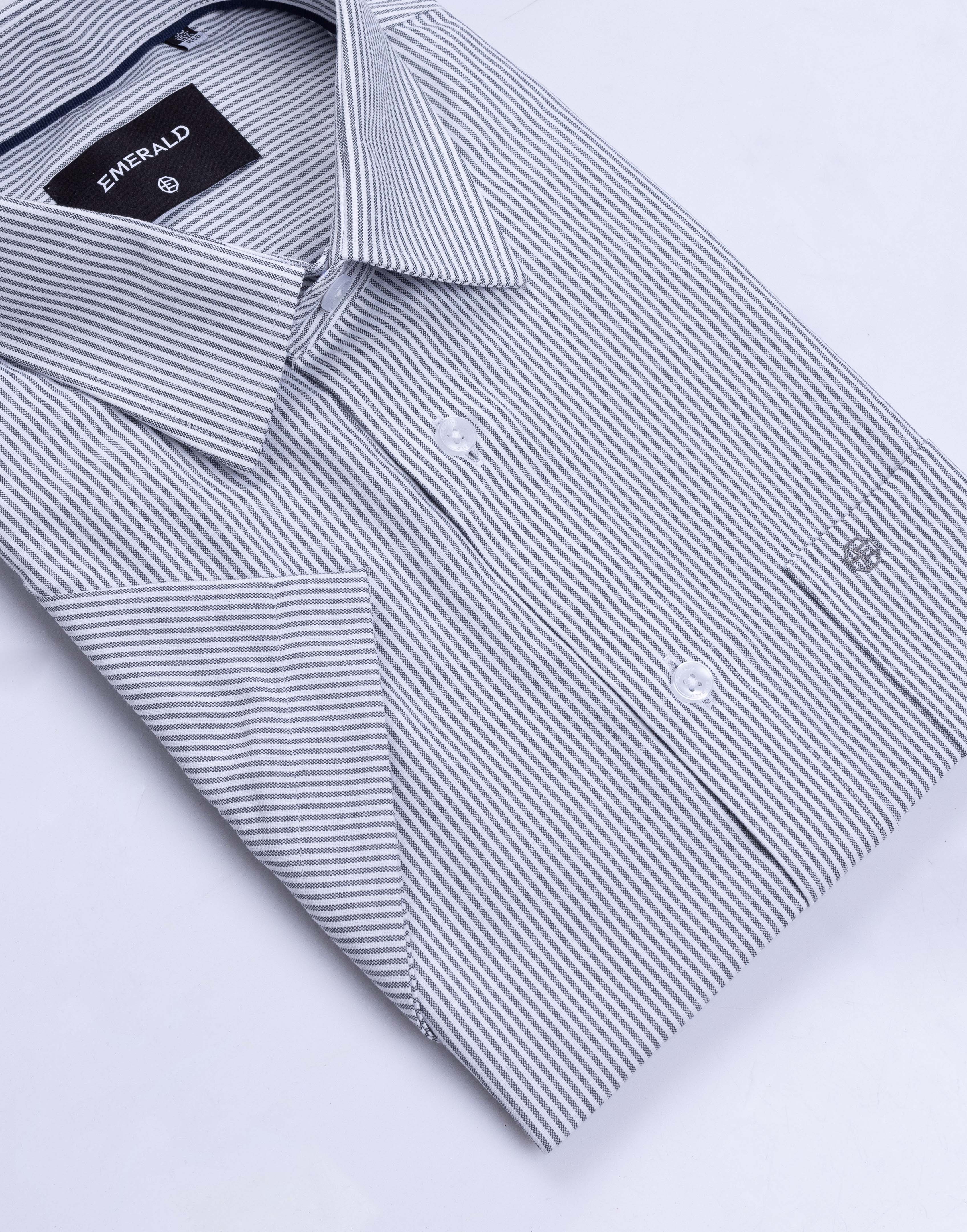 Emerald Formal Stripe Regular Fit - Charcoal