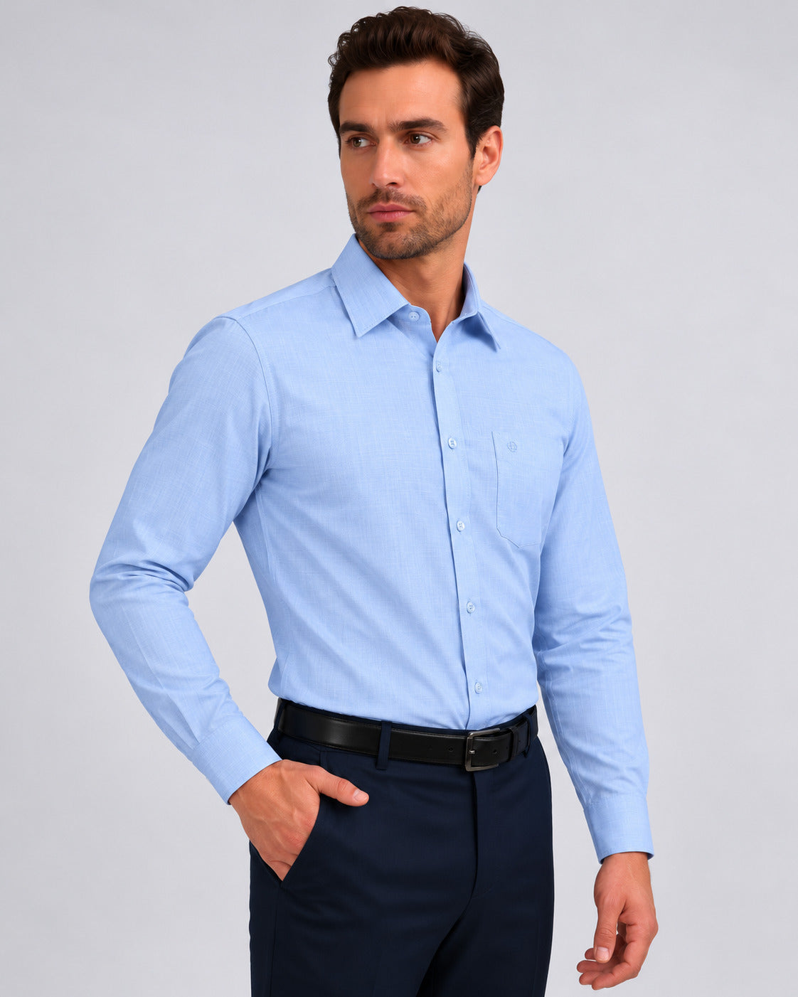Emerald Formal Fil A Fil Slim Fit - Blue Bell