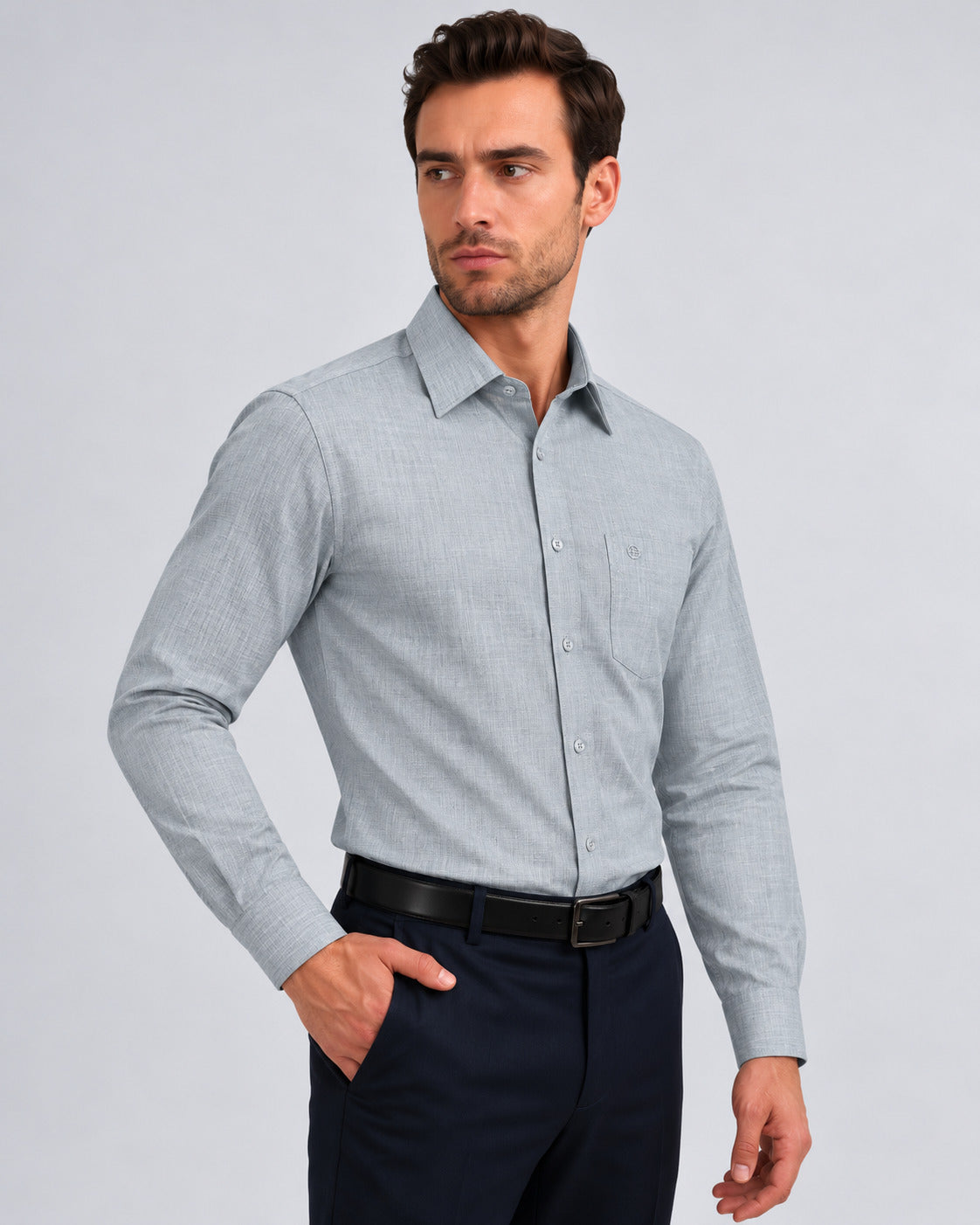 Emerald Formal Fil A Fil Slim Fit - Ashley Blue