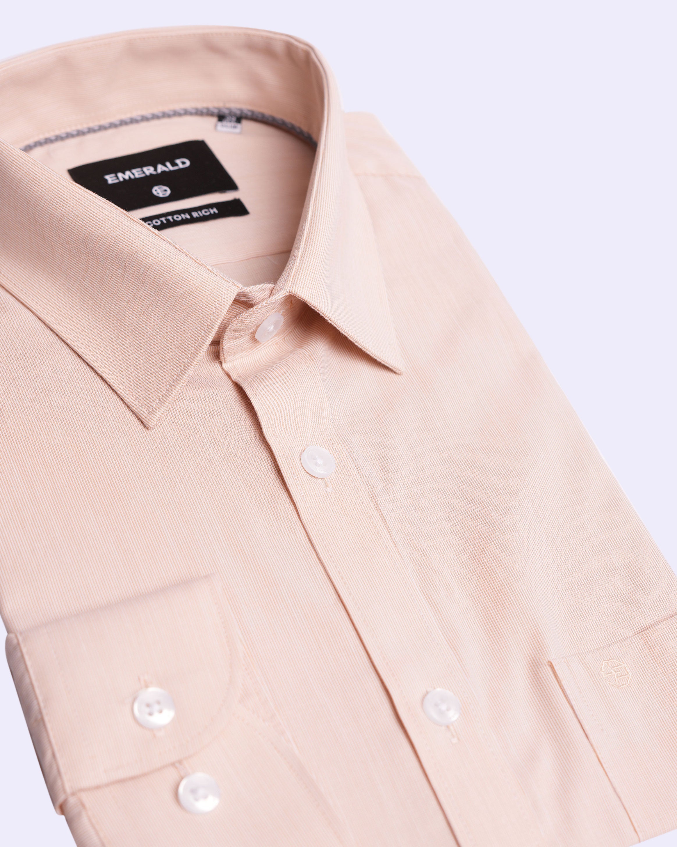 Emerald Corporate Pique Dobby Slim Fit - Beige