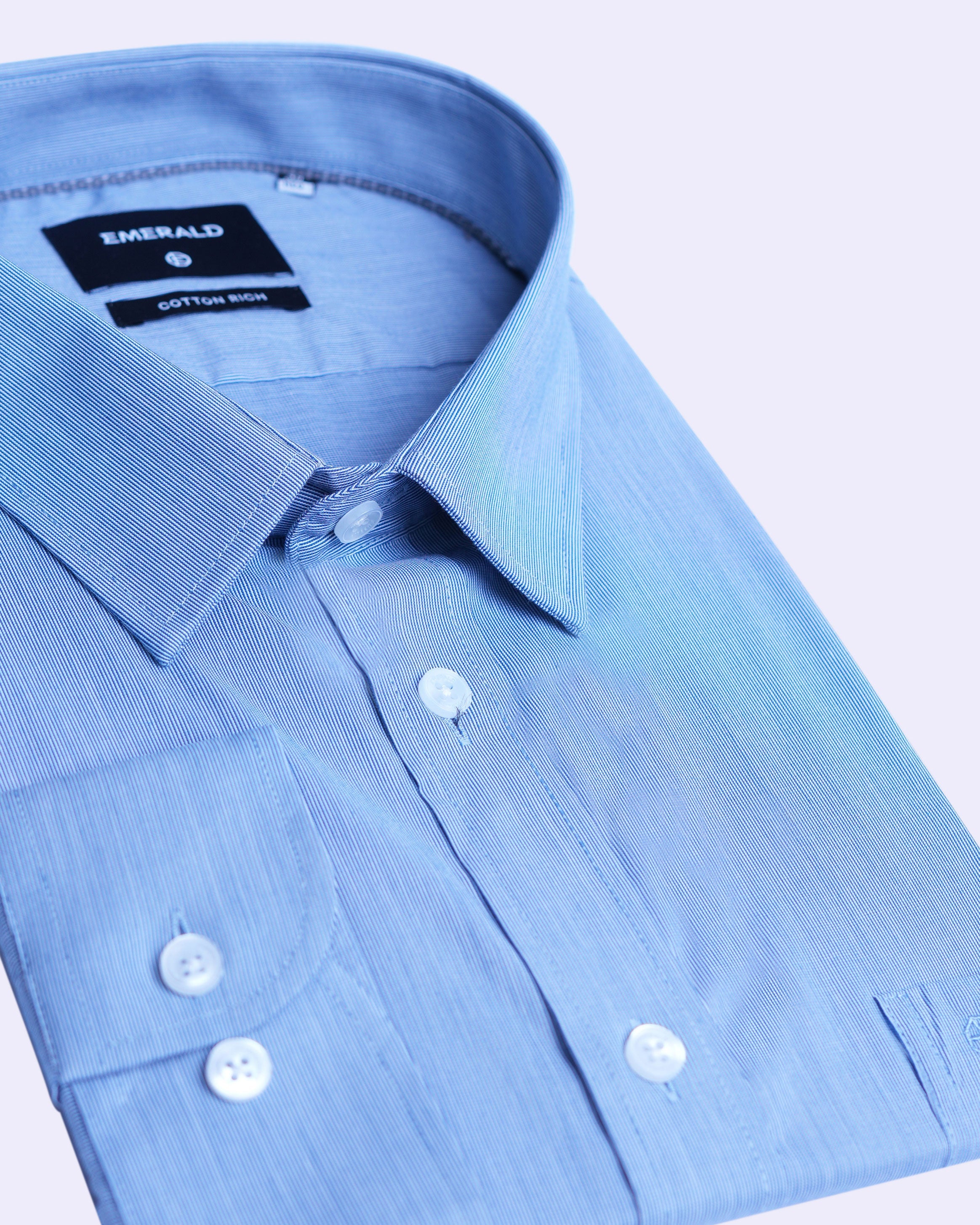 Emerald Corporate Pique Dobby Regular Fit - Blue