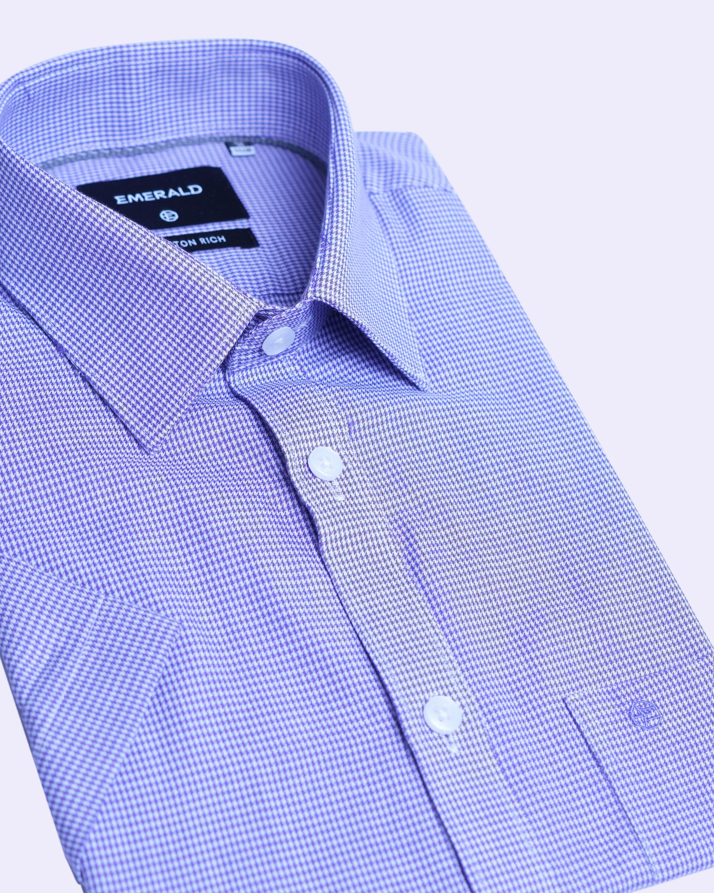Emerald Corporate Houndstooth Slim Fit - Purple