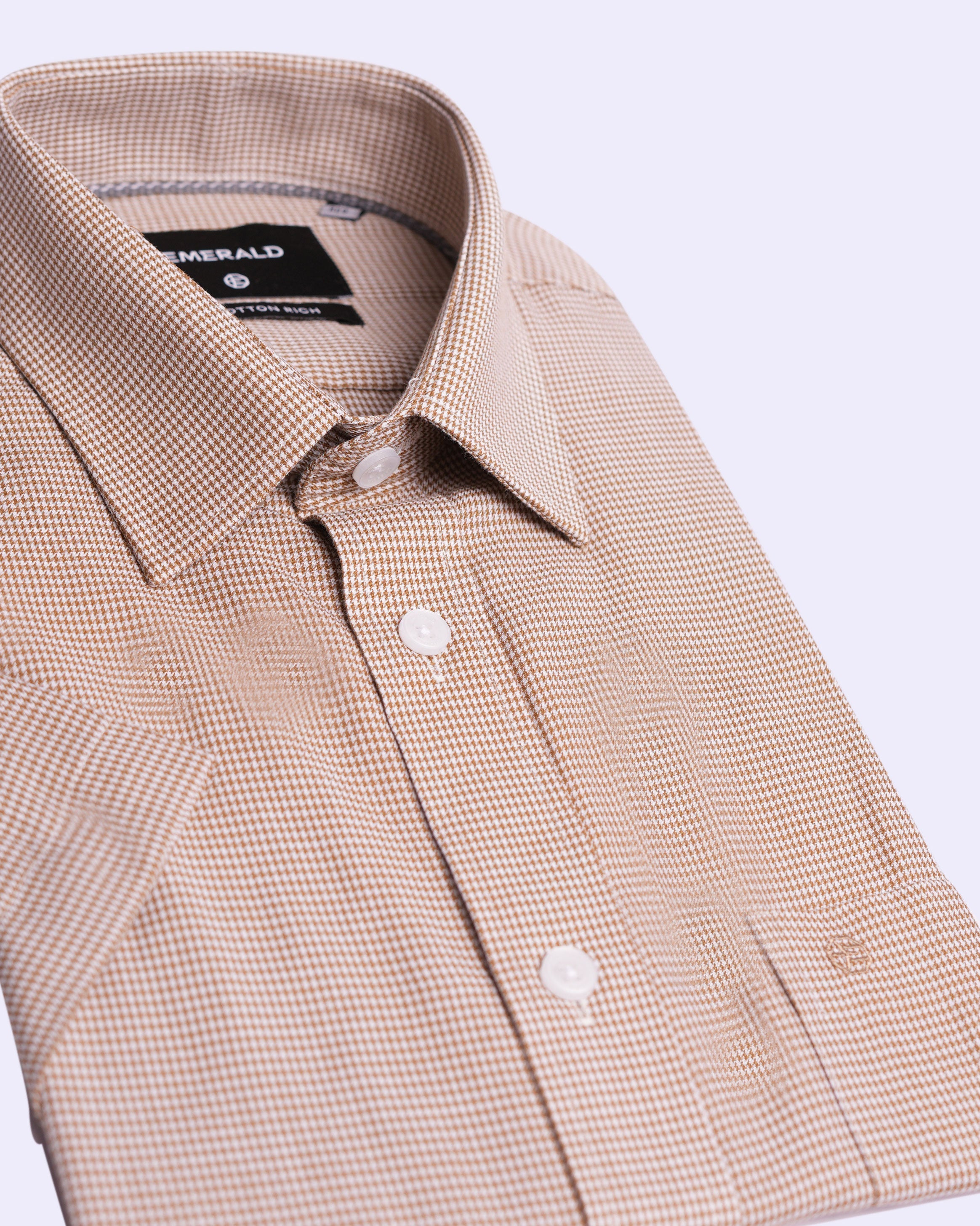 Emerald Corporate Houndstooth Regular Fit - Brown