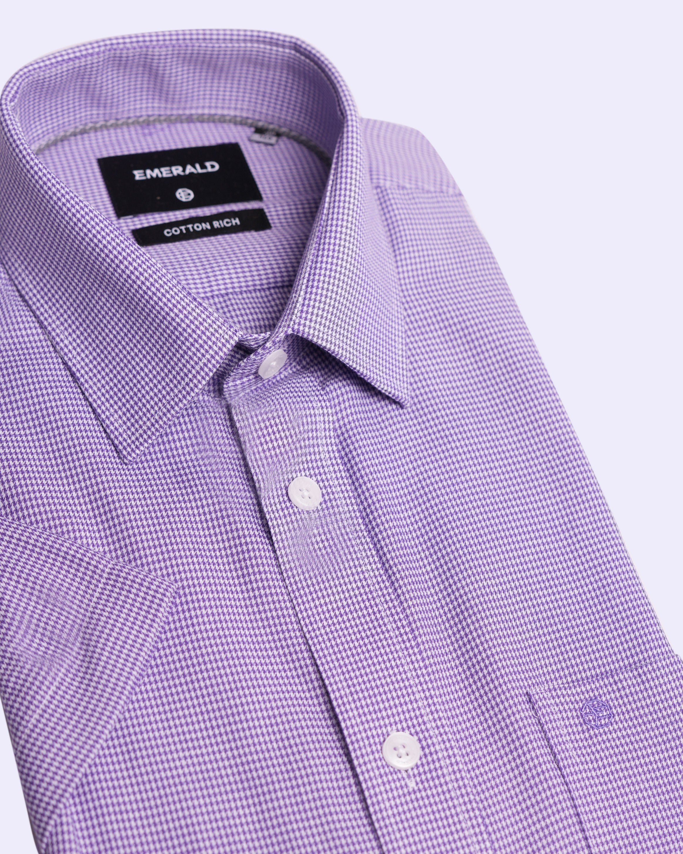 Emerald Corporate Houndstooth Regular Fit - Purple