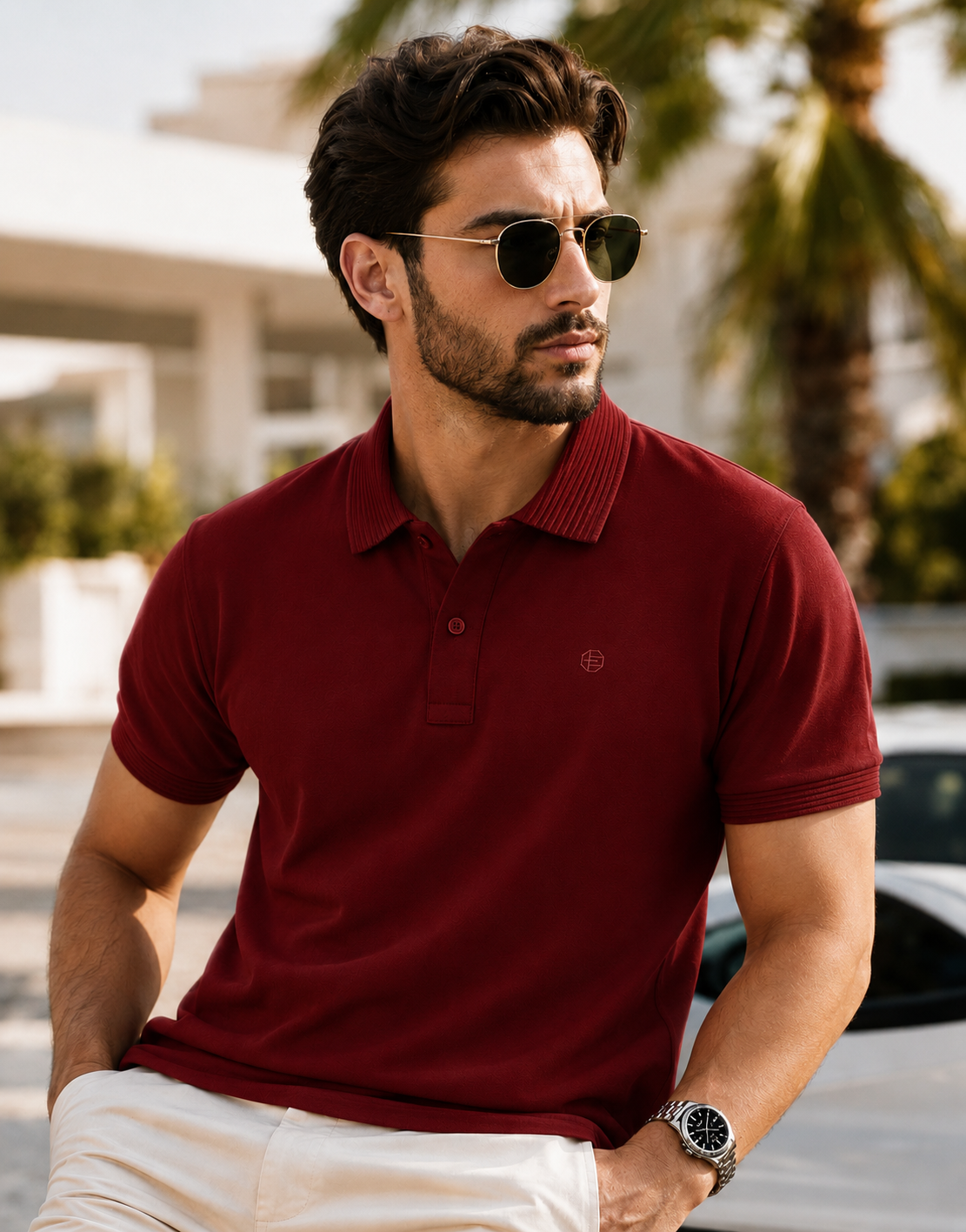 Emerald polo Slim Fit- Scarlet