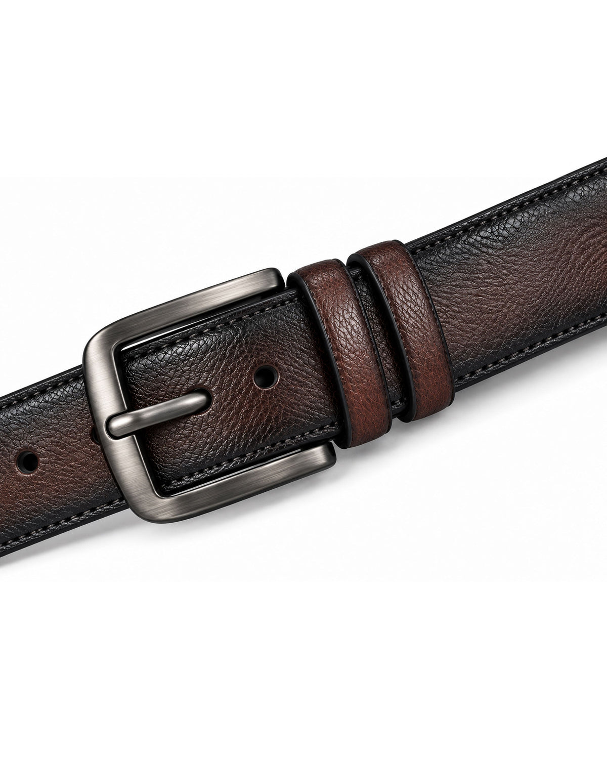 Emerald Shadow Edge Textured Belt – Brown