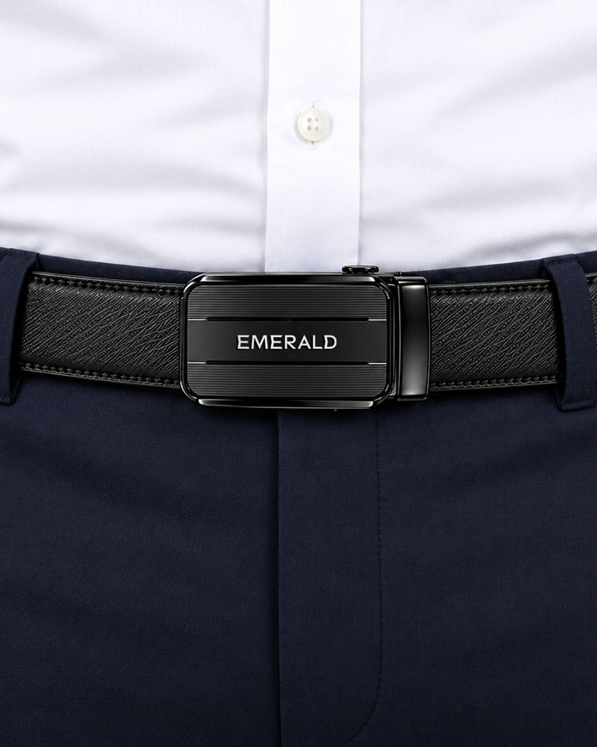 Emerald Textured Black Automatic Buckle Belt