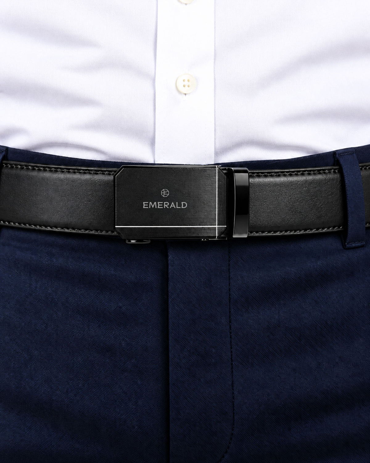 Emerald Executive Automatic Buckle Belt – Black