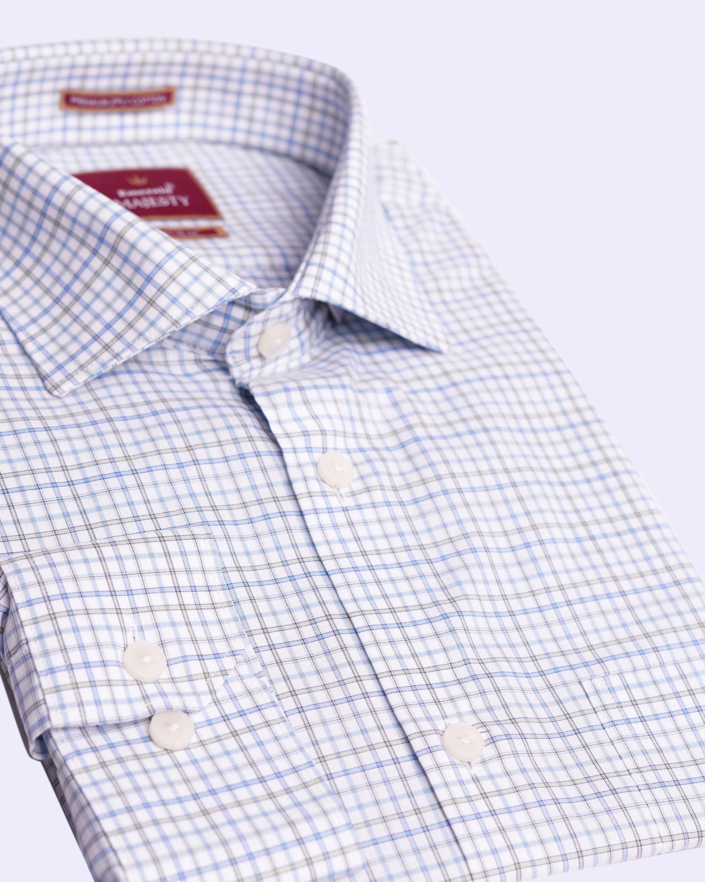 Emerald Majesty Checks Slim Fit - Light Green