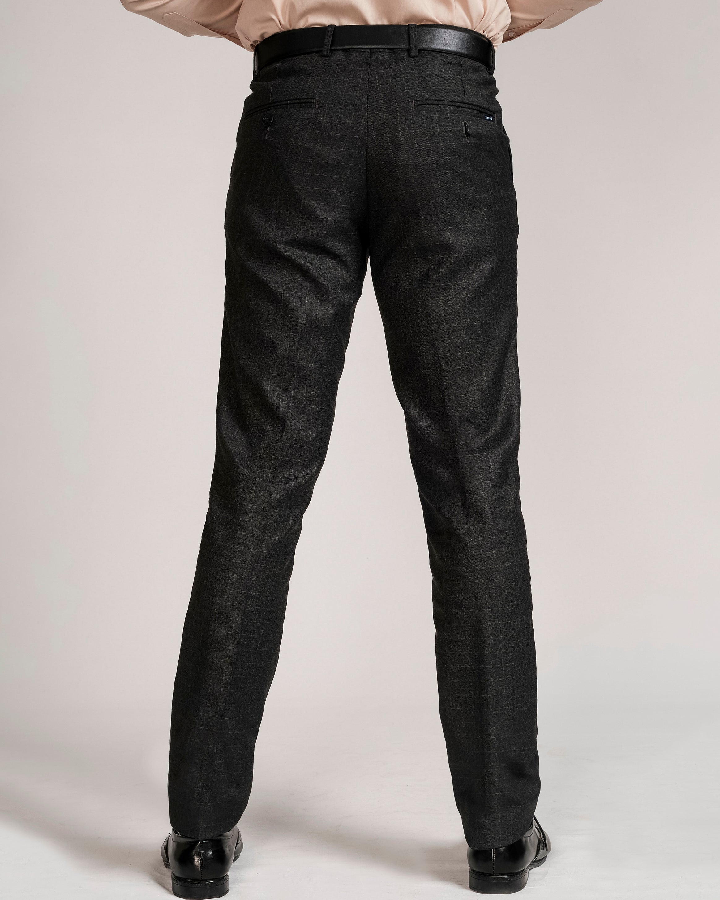 Emerald Trouser Checks Class One Tapered Fit-Iron