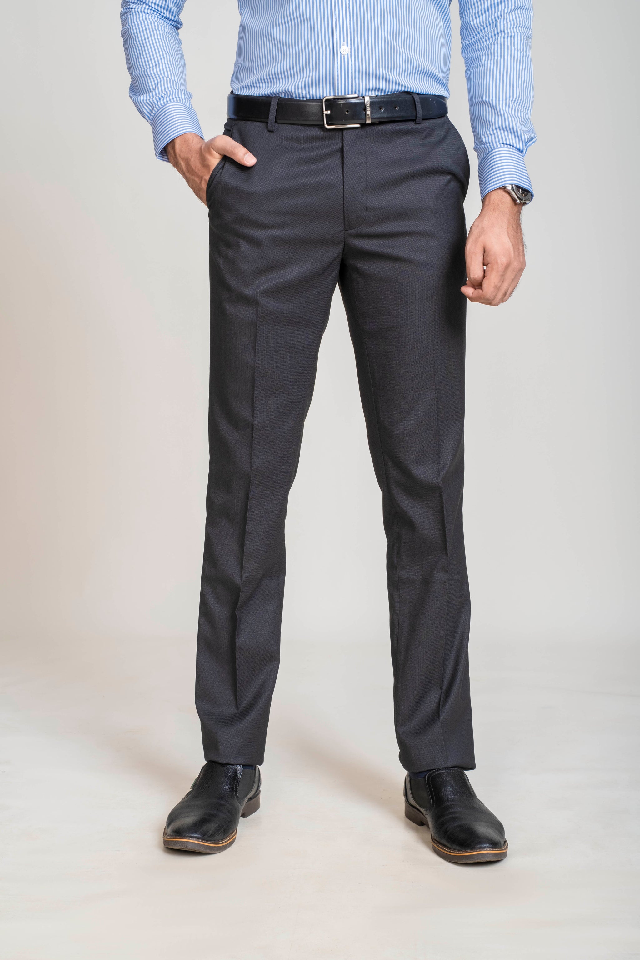 Emerald Trouser Dobby Slim Fit - Black