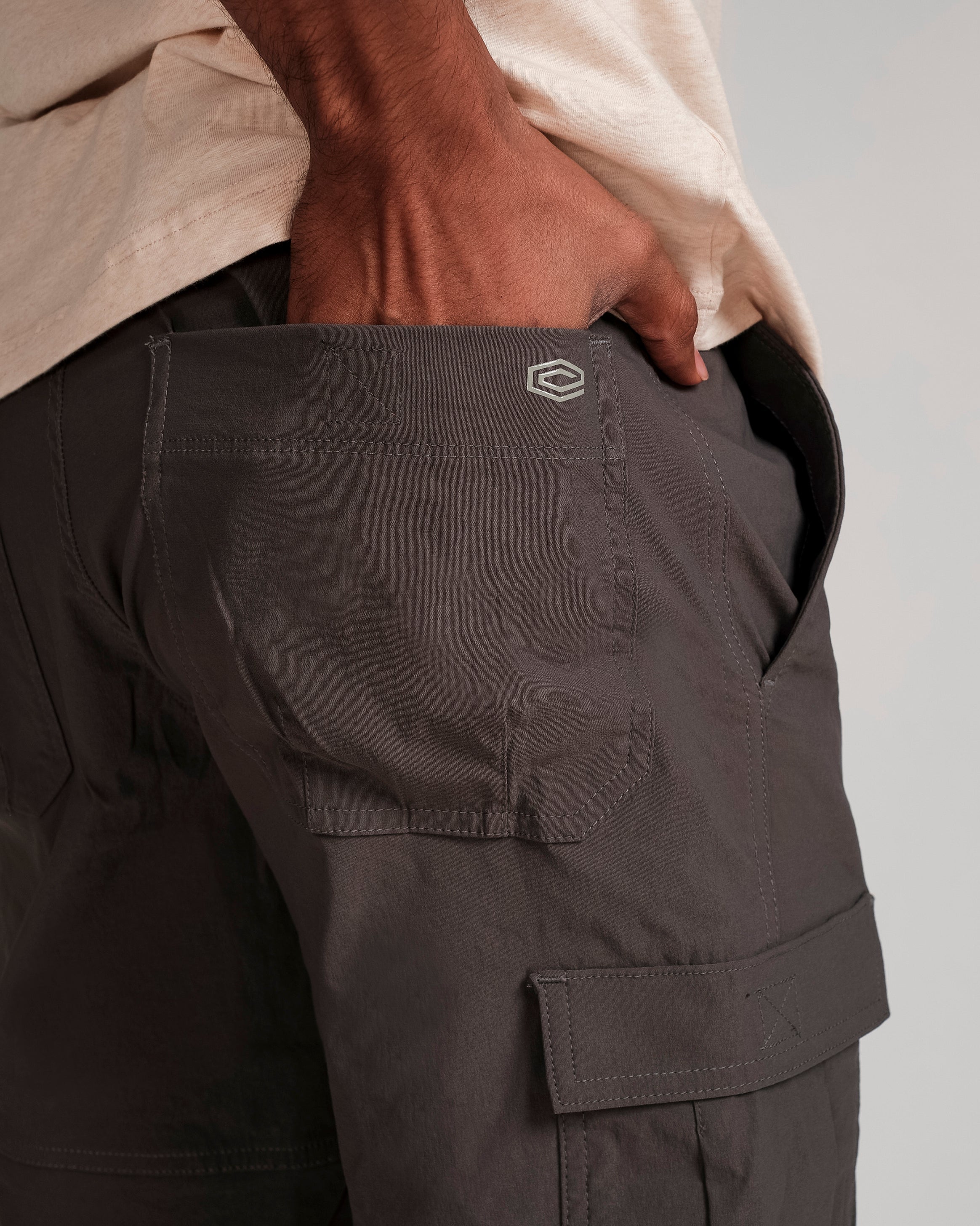 Utility Plain Cargo Short-Charcoal