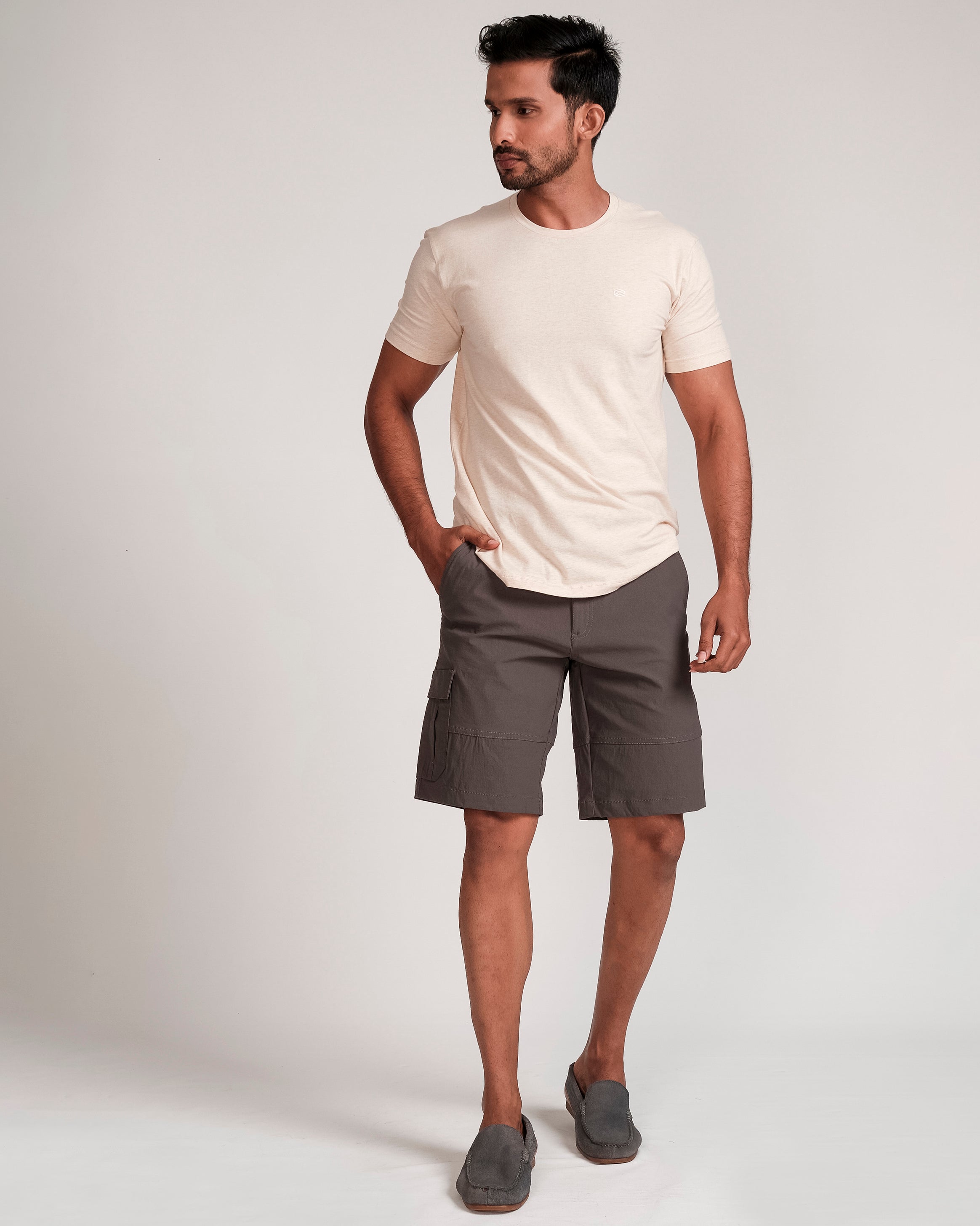 Utility Plain Cargo Short-Charcoal