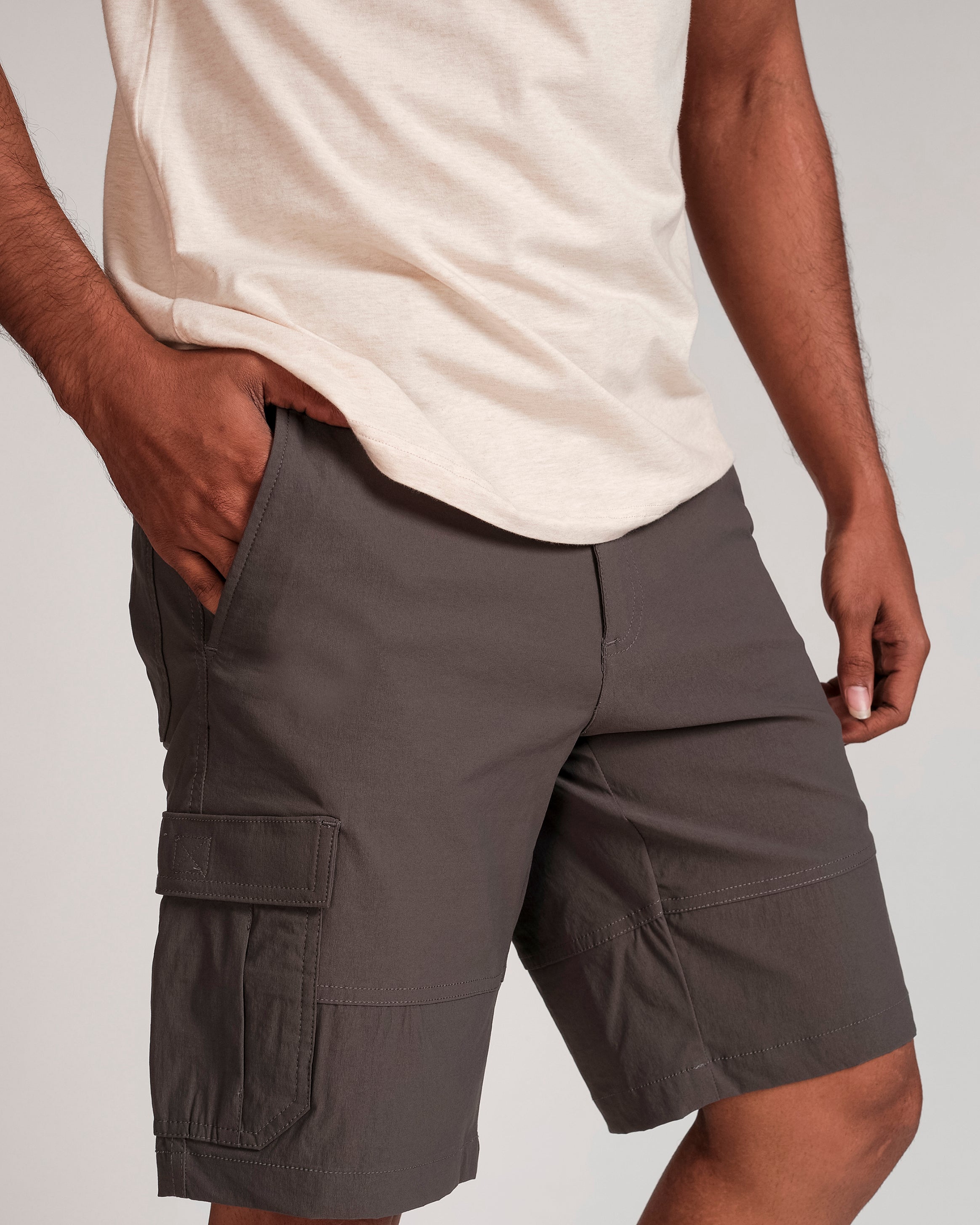 Utility Plain Cargo Short-Charcoal