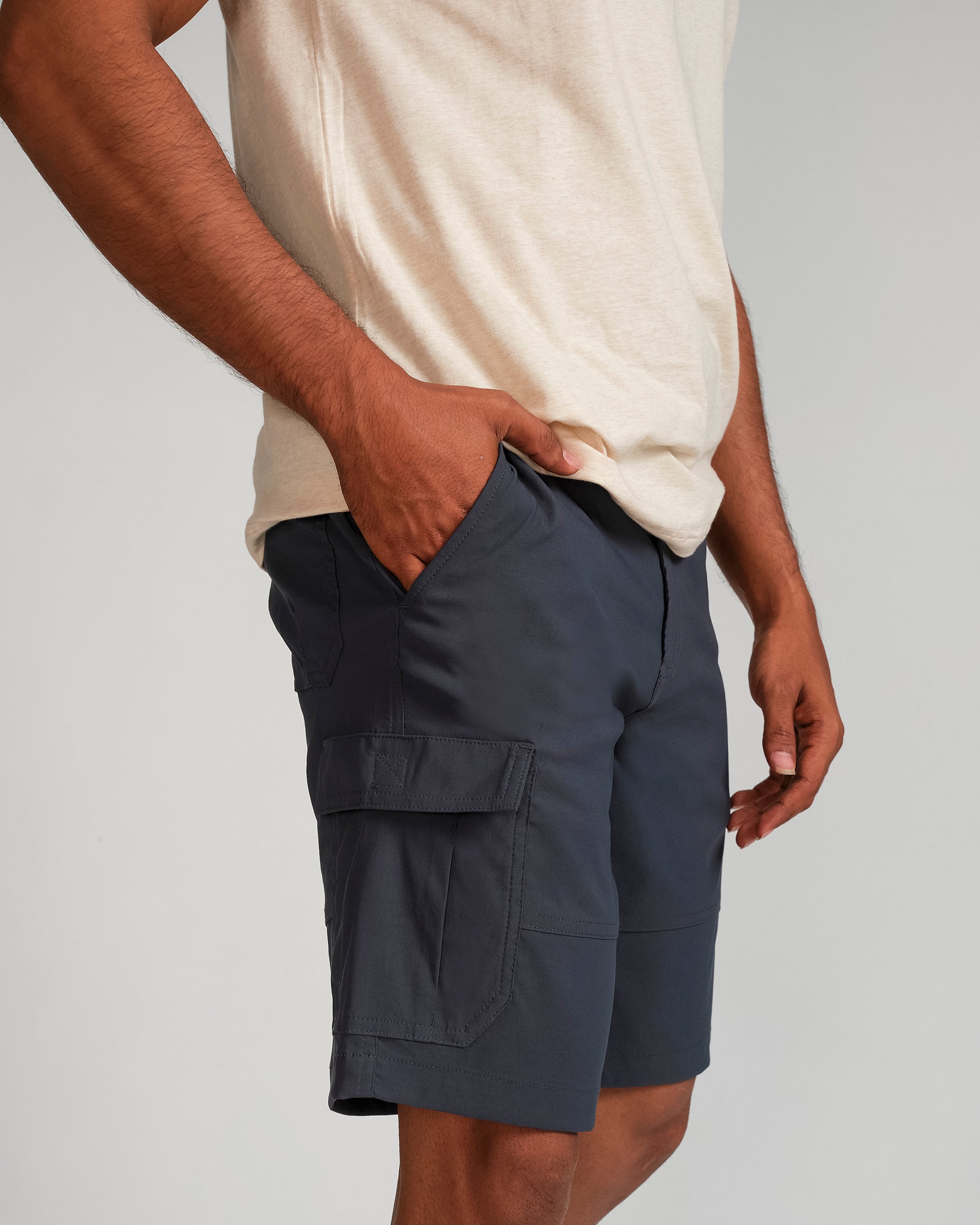 Utility Plain Cargo Short-Orion Blue