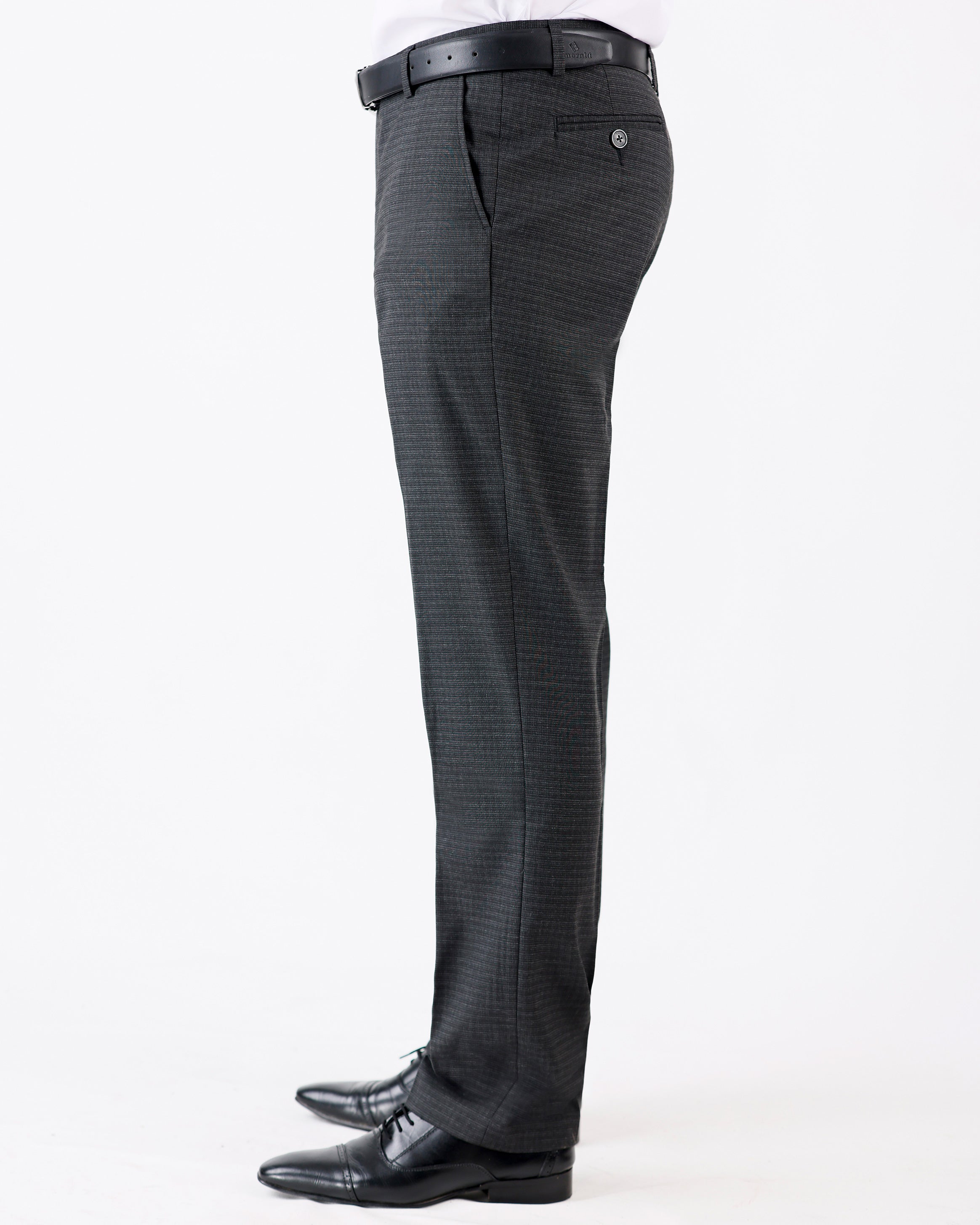 Emerald Formal Trouser Checks Slim Fit-Black