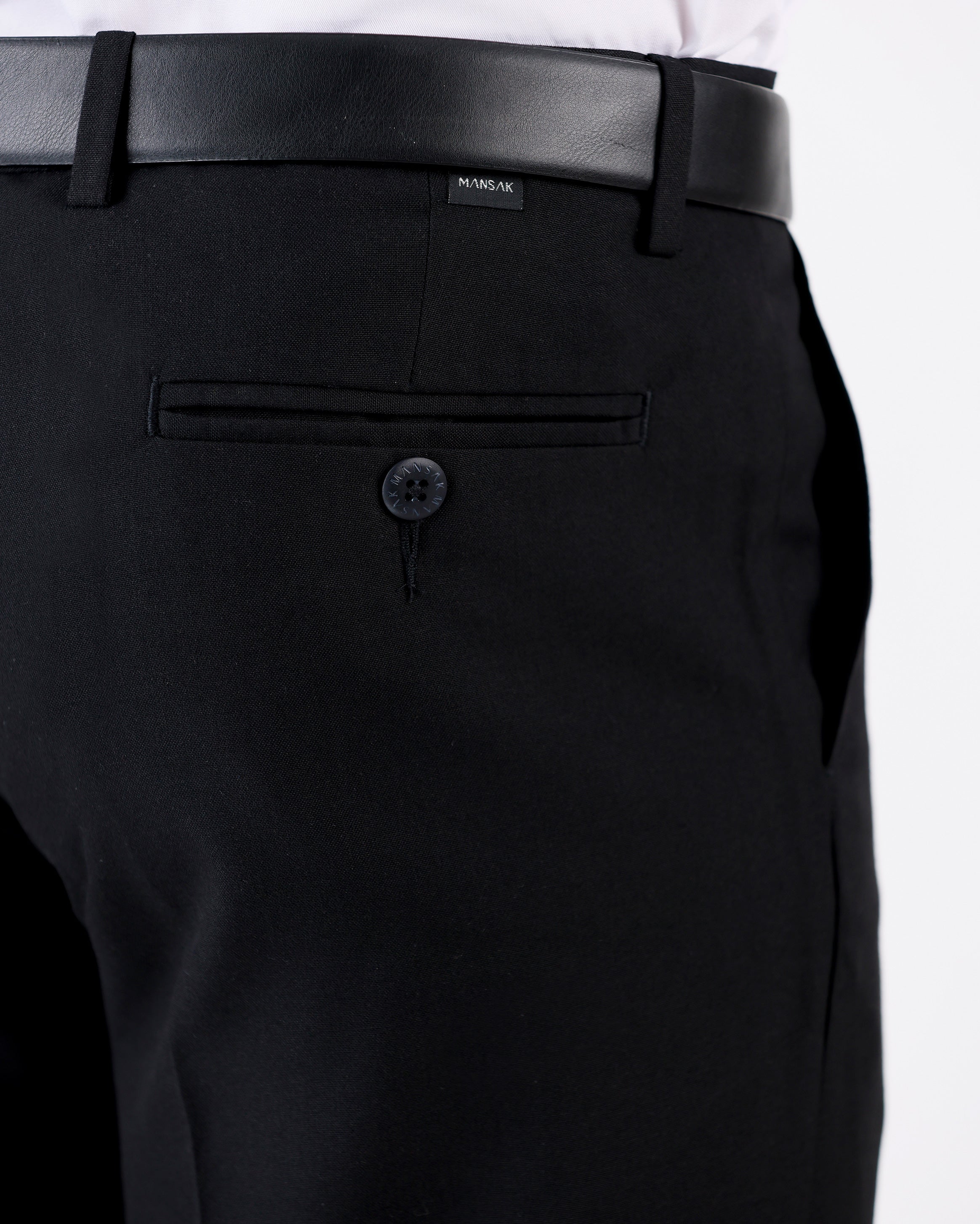 Mansak Trouser Plain Modern Fit-Black