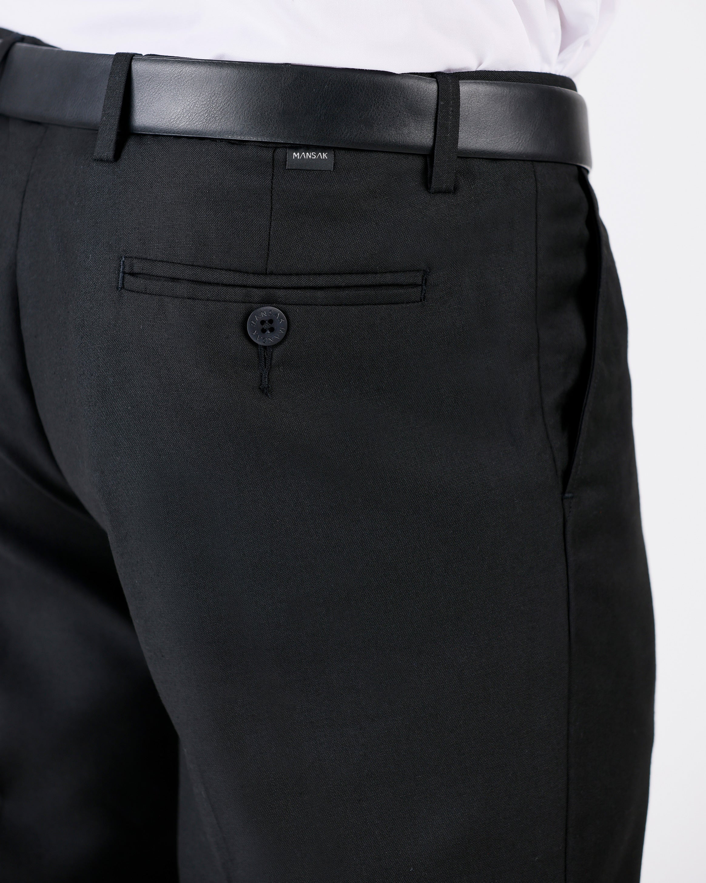 Mansak Trouser Plain Modern Fit-Black Inck