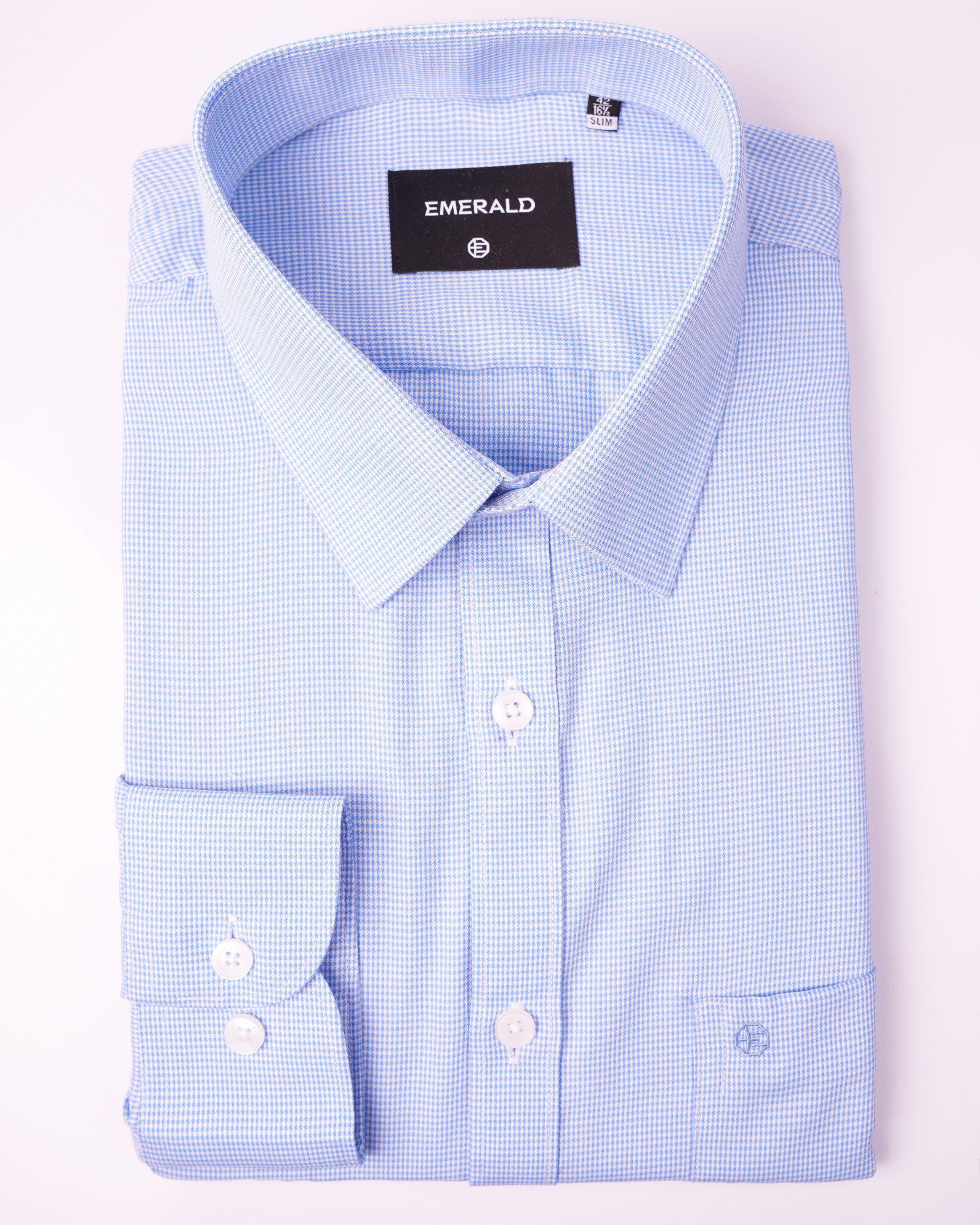 EMERALD FORMAL CHECKS SLIM FS-Baby Blue