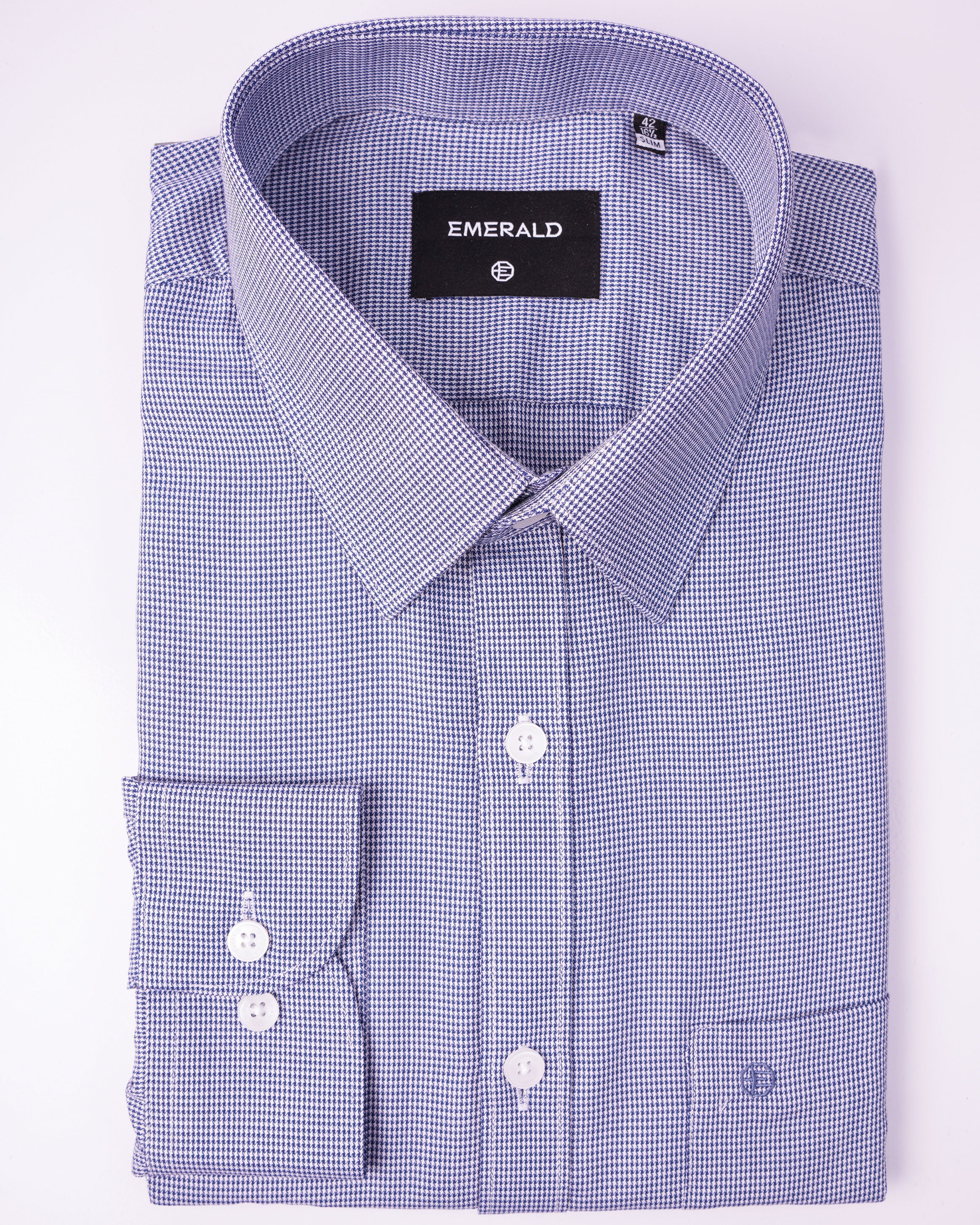 EMERALD FORMAL CHECKS SLIM FS-Navy