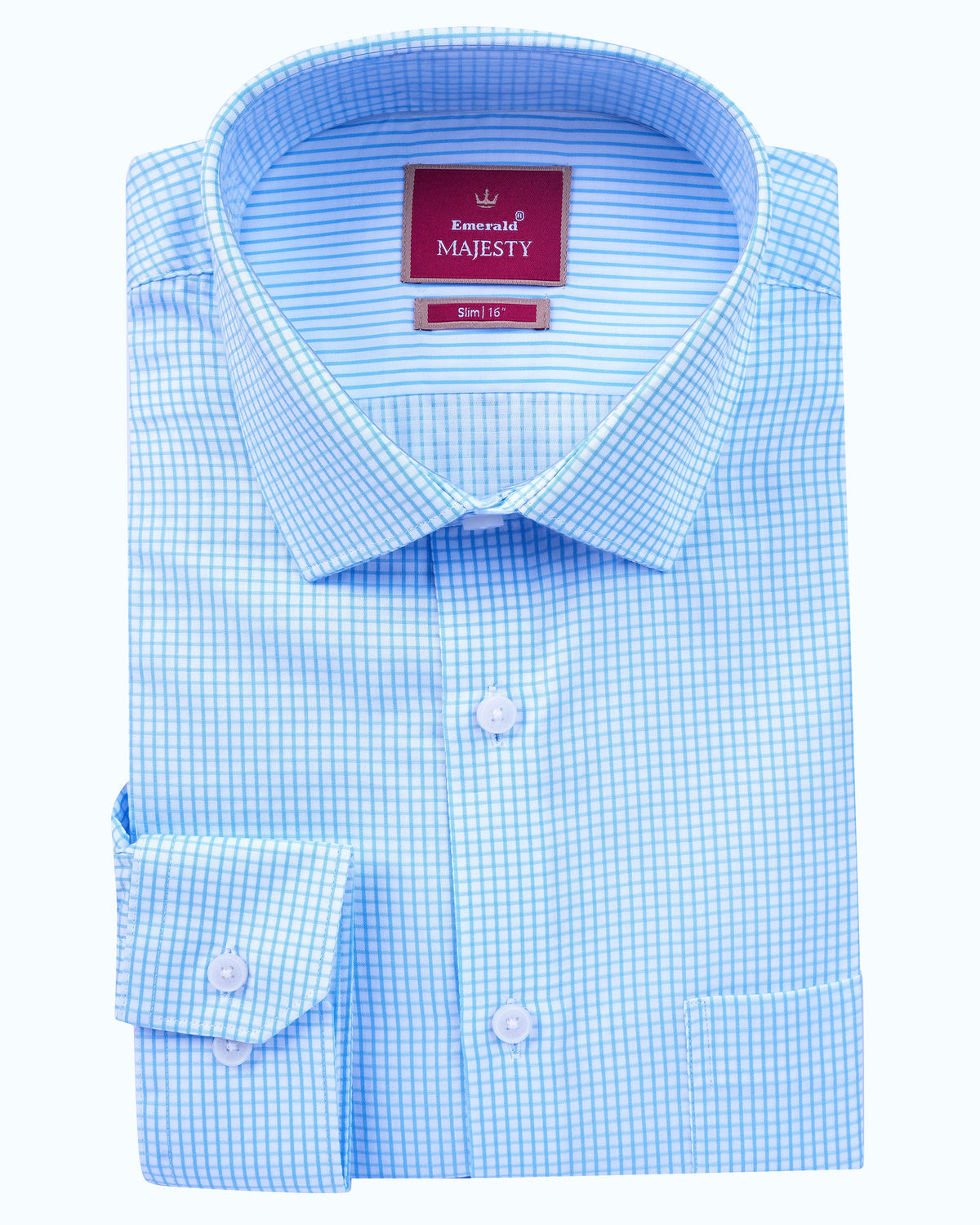 Majesty Checks Slim Fit - Sky Blue