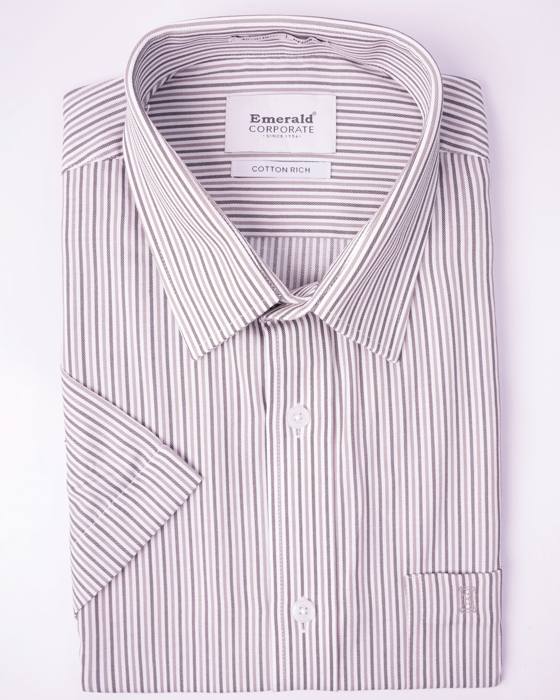 EMERALD FORMAL STRIPE REGULAR HS-Charcoal