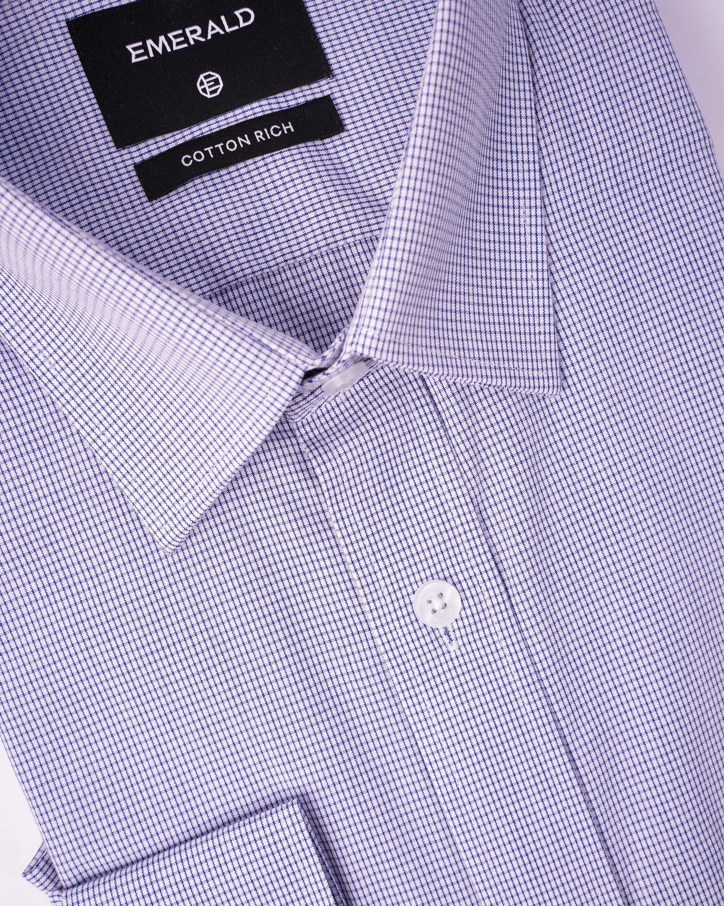 EMERALD FORMAL MICRO CHECKS REGULAR FS-Baby Blue