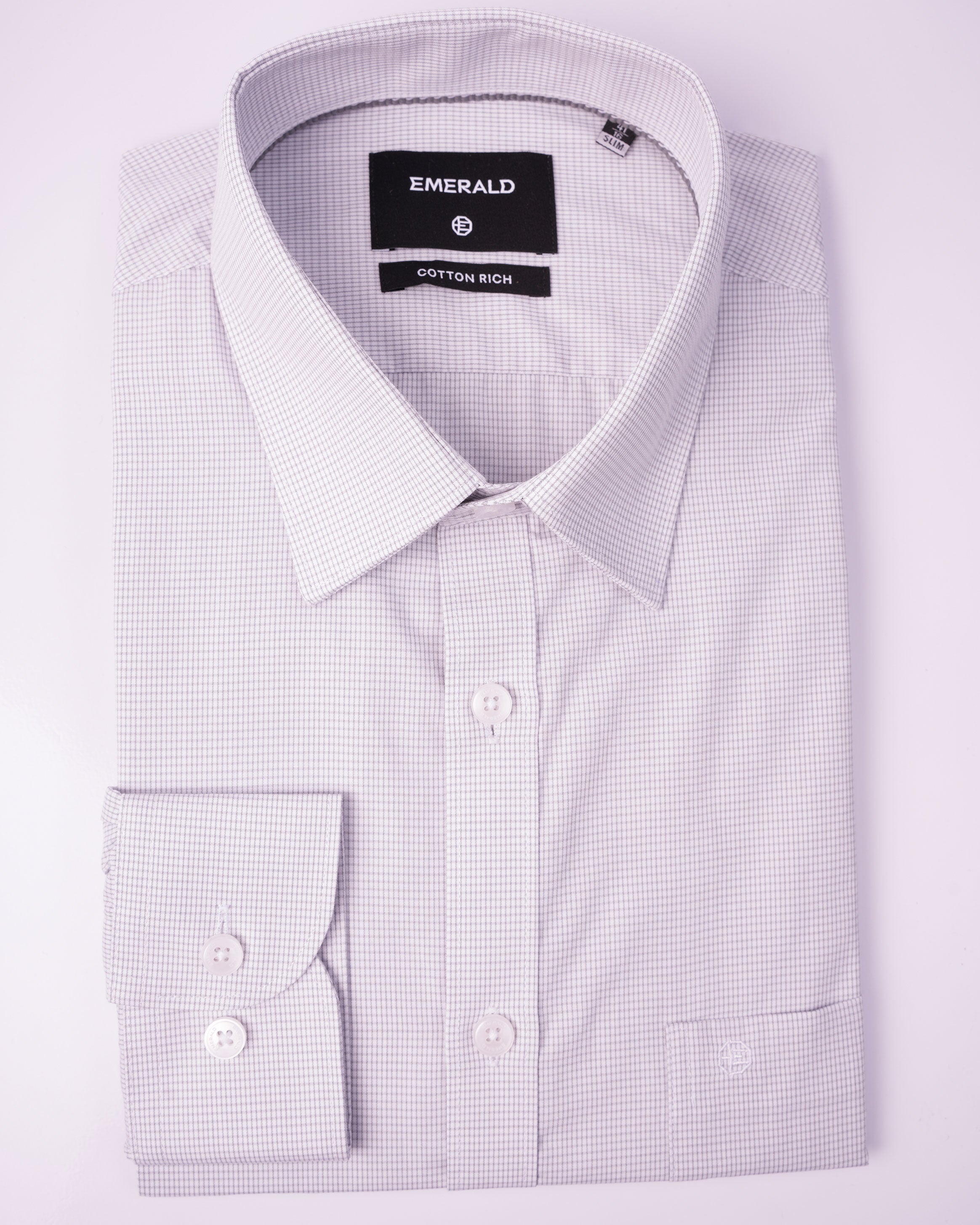 EMERALD FORMAL MICRO CHECKS SLIM FS-Cloud Burst